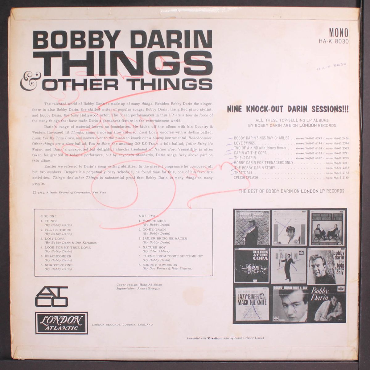 things & other things by BOBBY DARIN