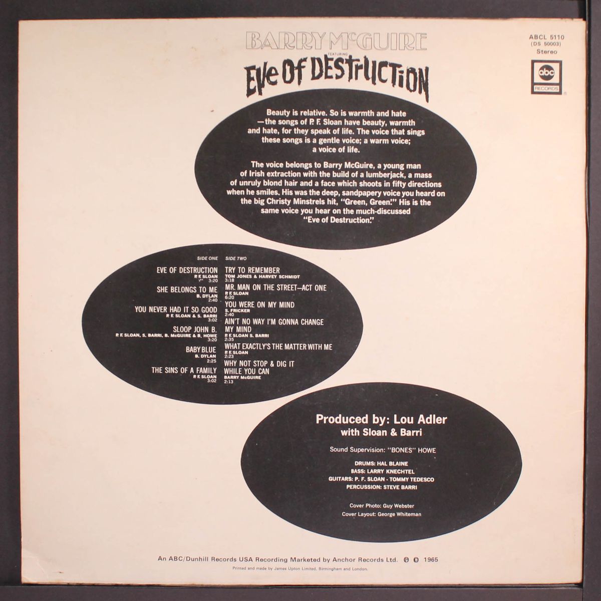 eve of destruction by BARRY MCGUIRE