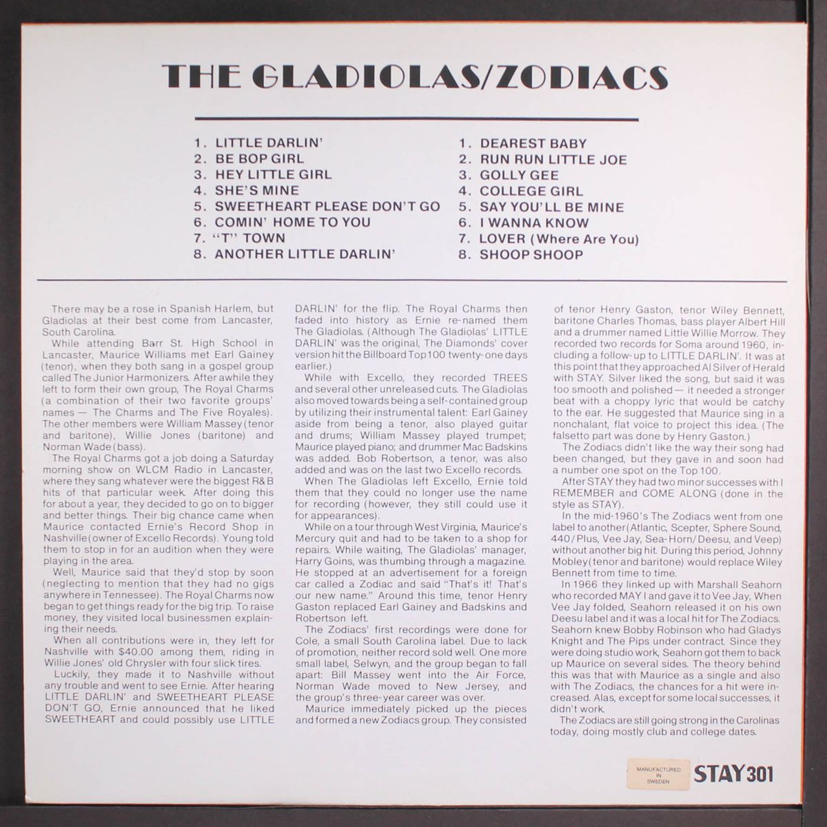 little darlin' by MAURICE WILLIAMS & GLADIOLAS / ZODIACS