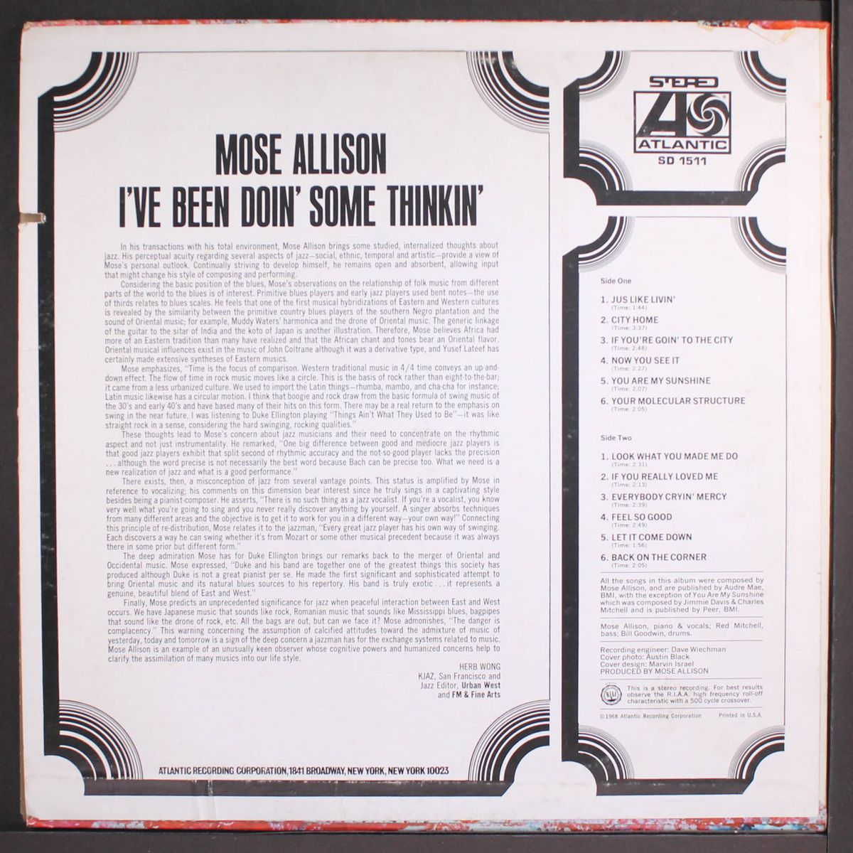 i've been doin' some thinkin' by MOSE ALLISON