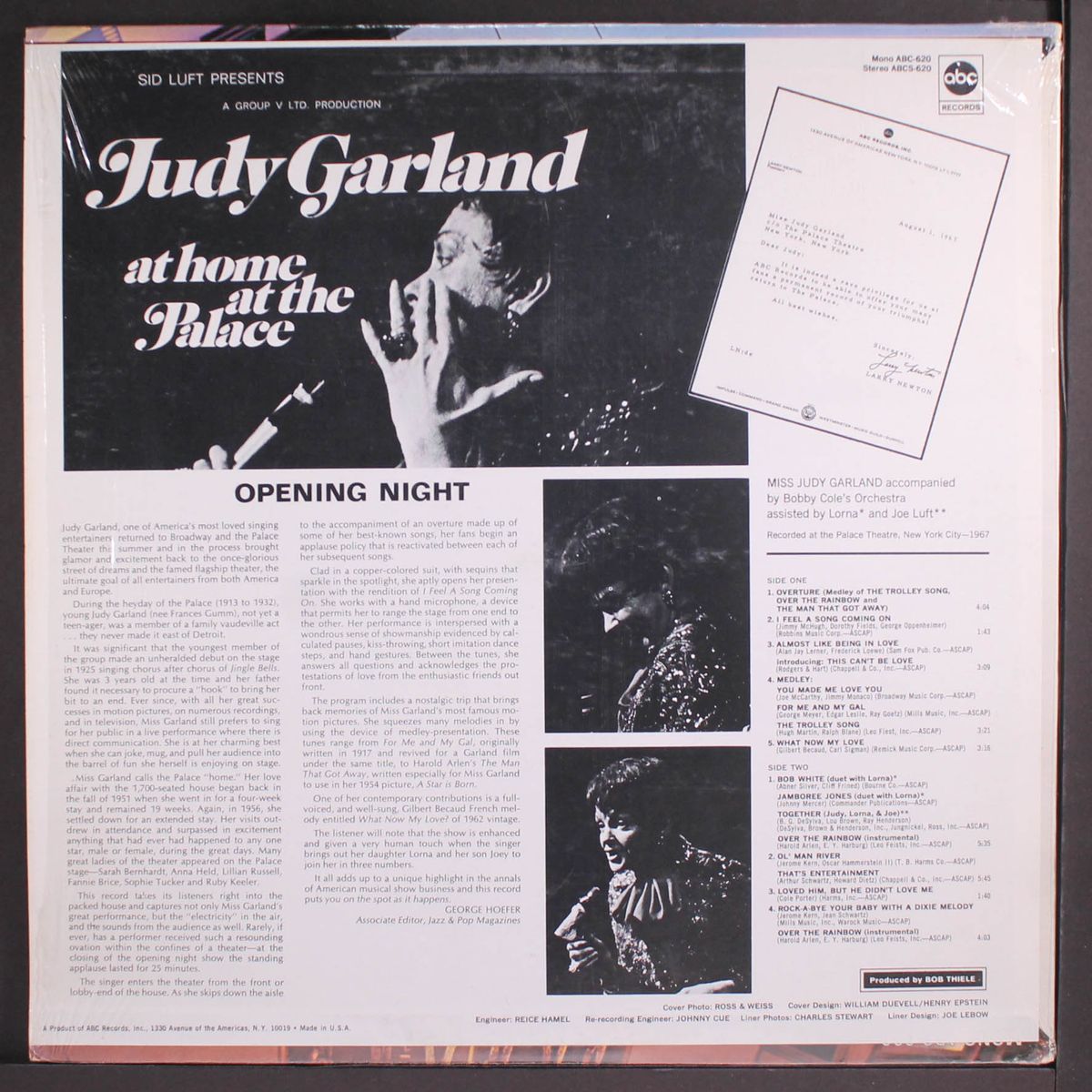 at home at the palace opening night by JUDY GARLAND