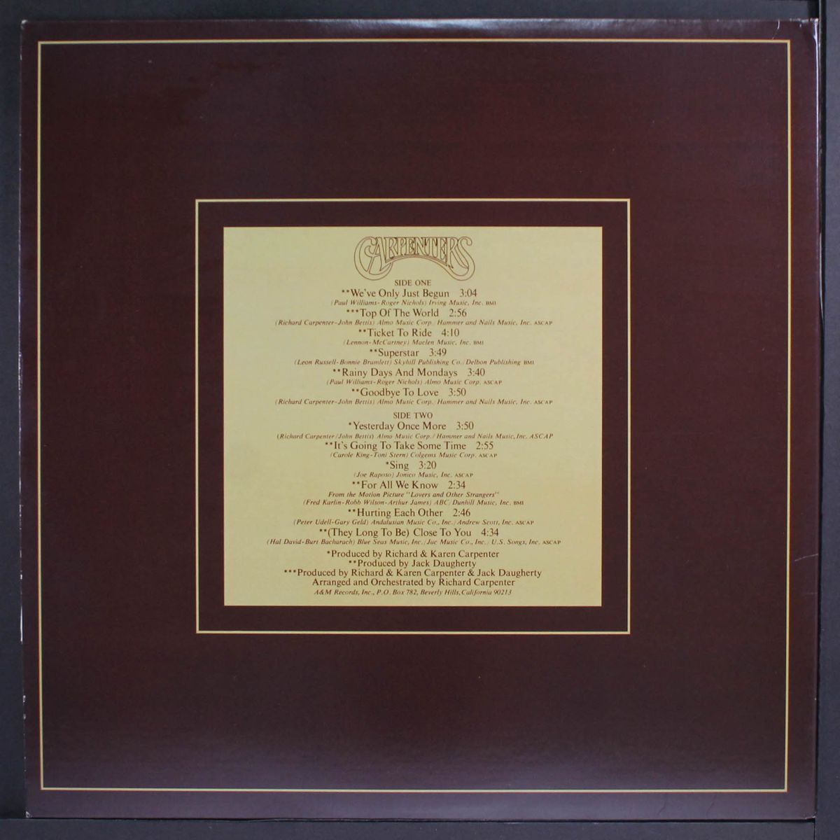 the singles 1969-1973 by CARPENTERS