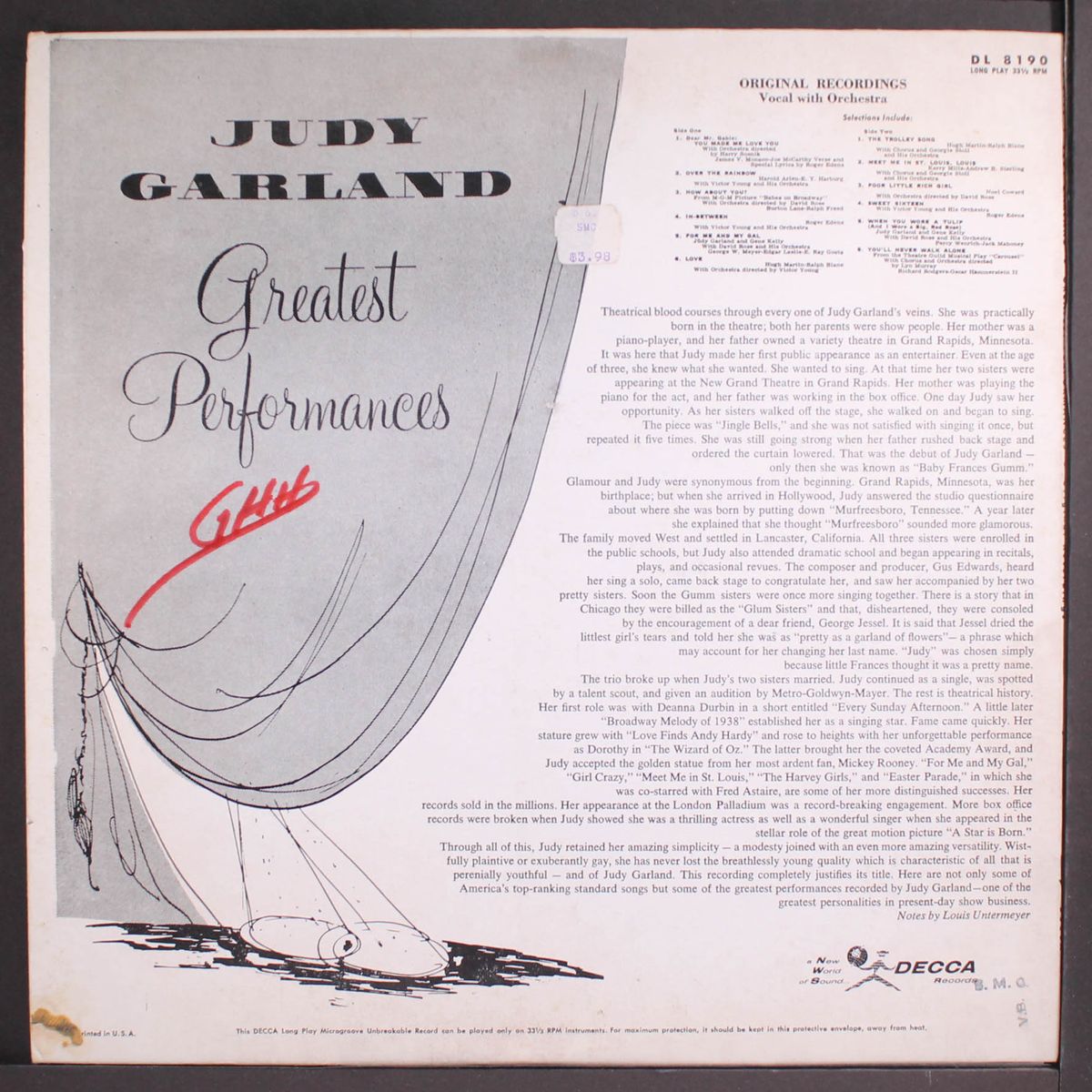 greatest performances by JUDY GARLAND
