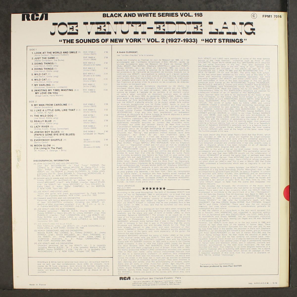 sounds of new york vol. 2 by JOE VENUTI & EDDIE LANG