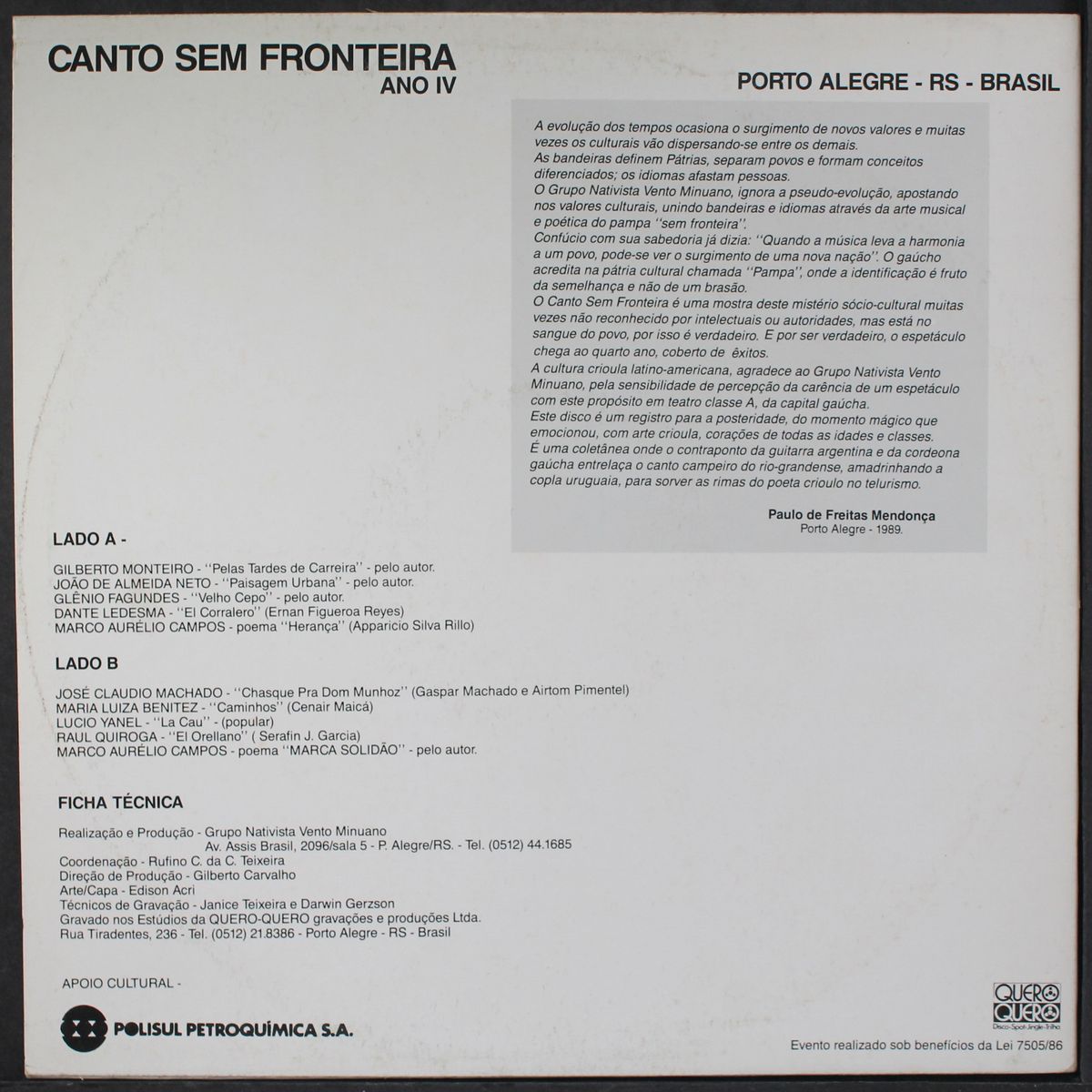 canto sem fronteira by VARIOUS