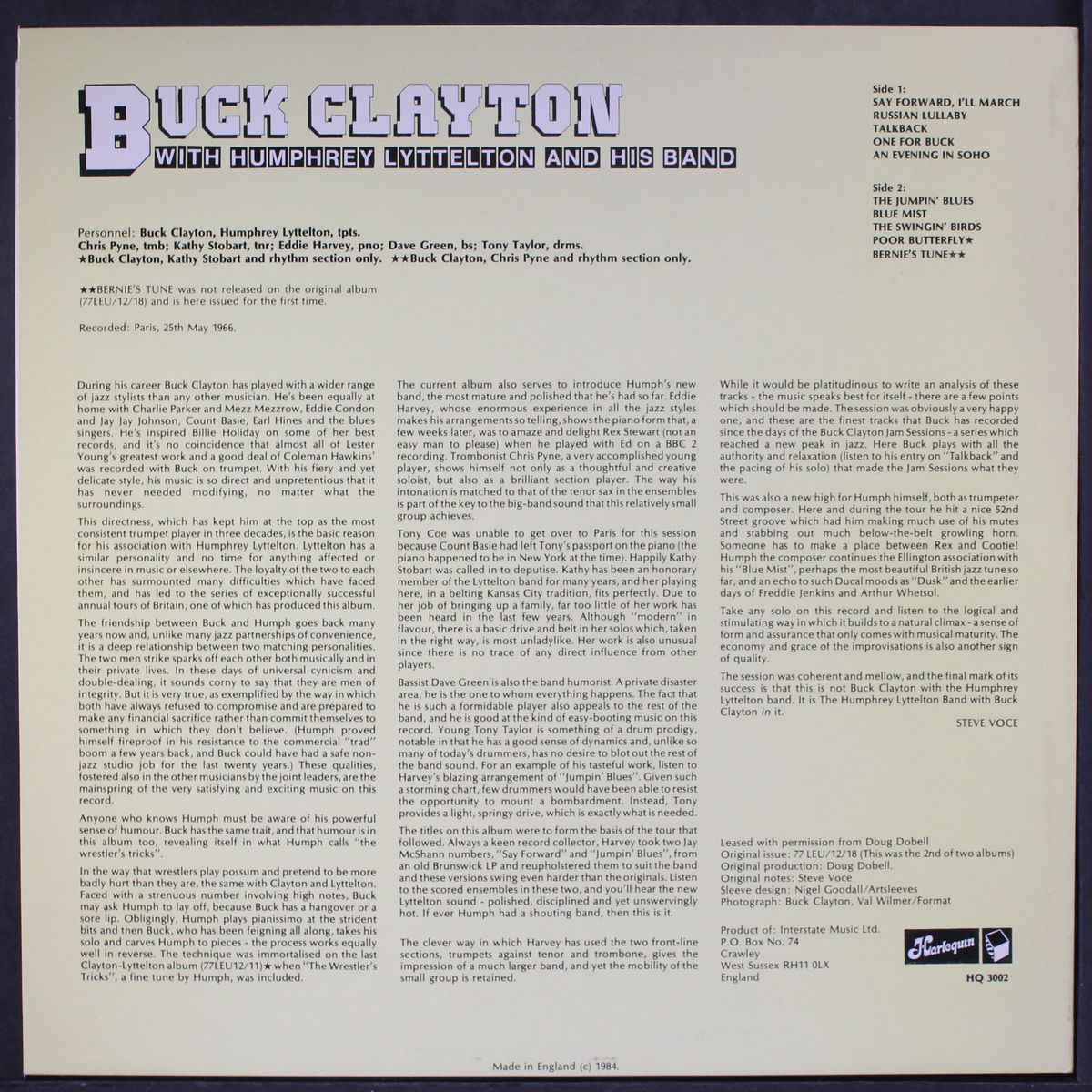 buck clayton 1966 by BUCK CLAYTON