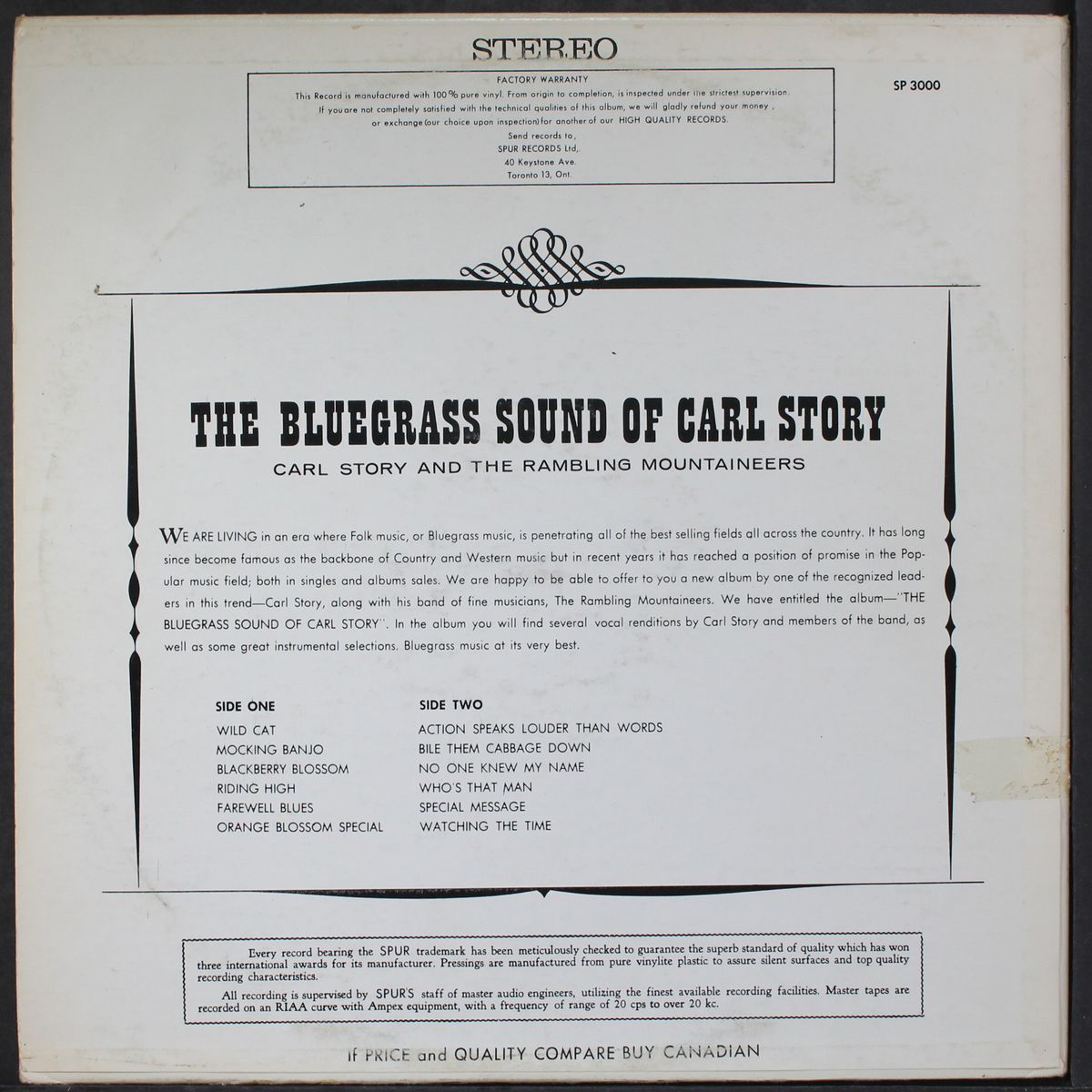 the bluegrass sound by CARL STORY & RAMBLING MOUNTAINEERS