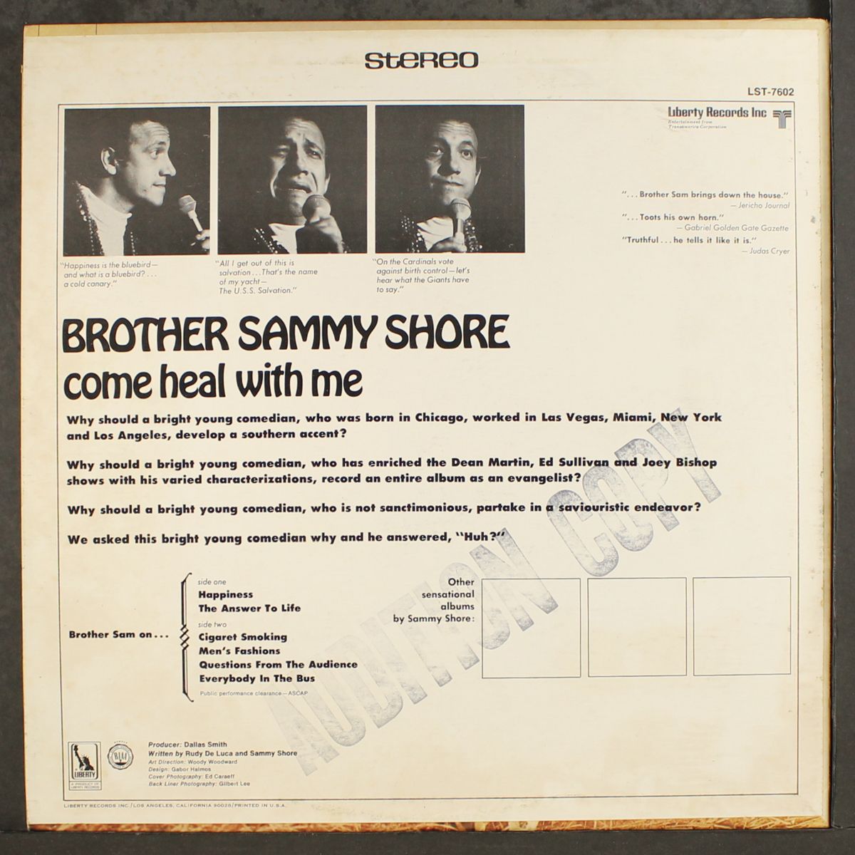come heal with me by BROTHER SAMMY SHORE