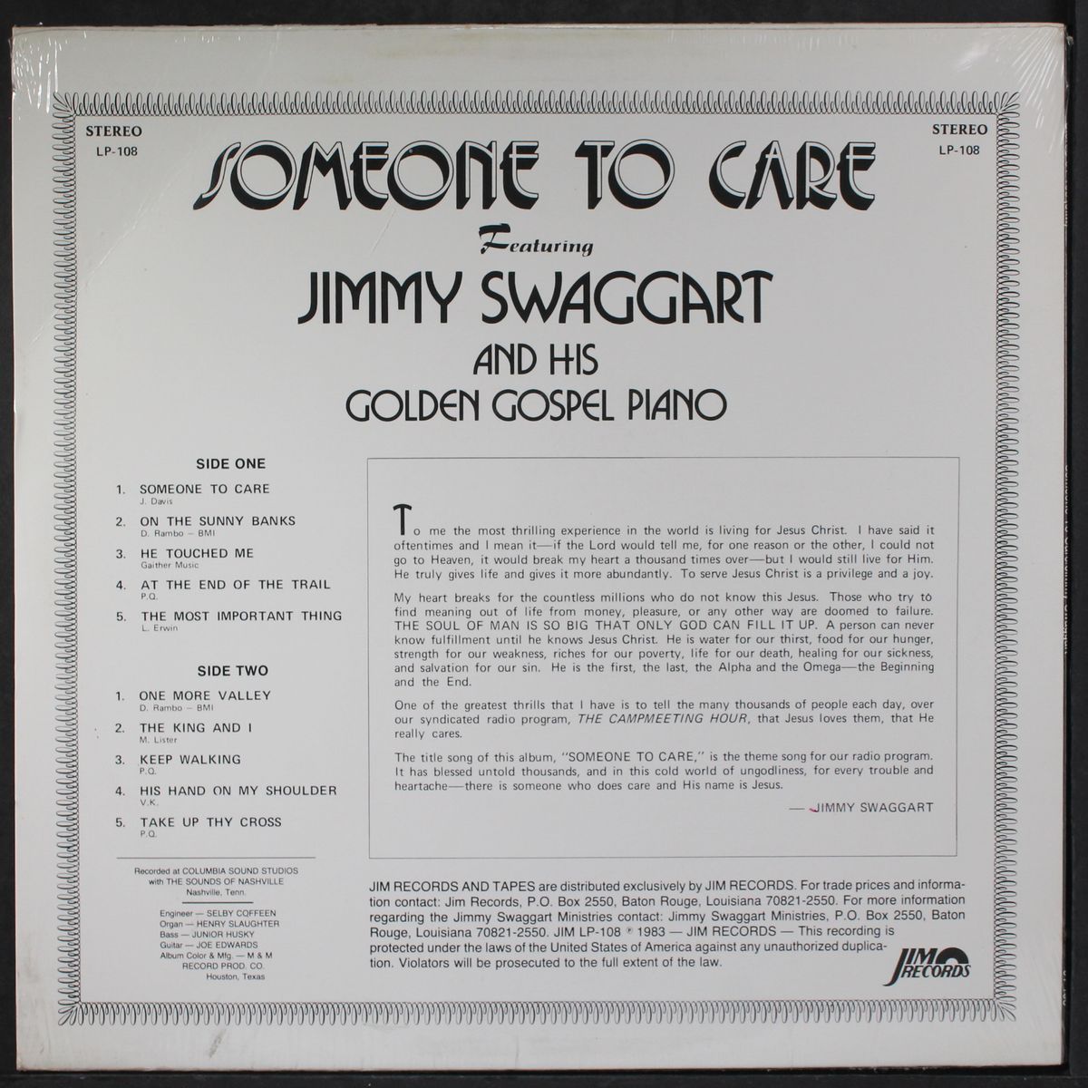 someone to care by JIMMY SWAGGART