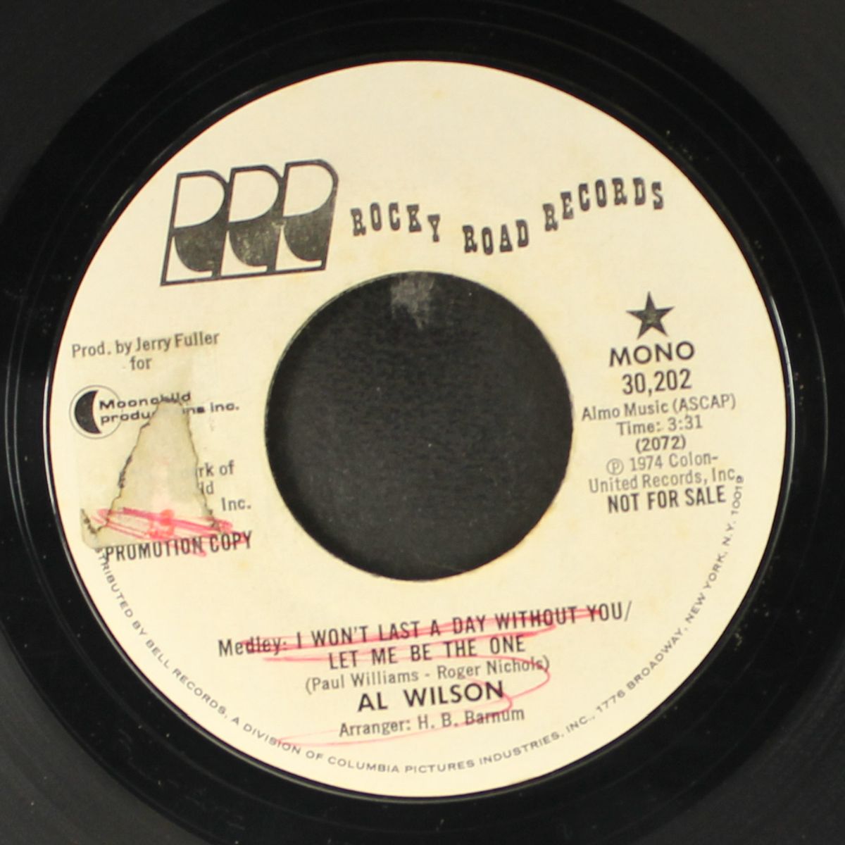 i won't last a day without you - let me be the one / mono by AL WILSON