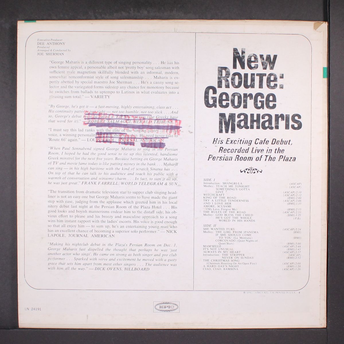 new route: by GEORGE MAHARIS