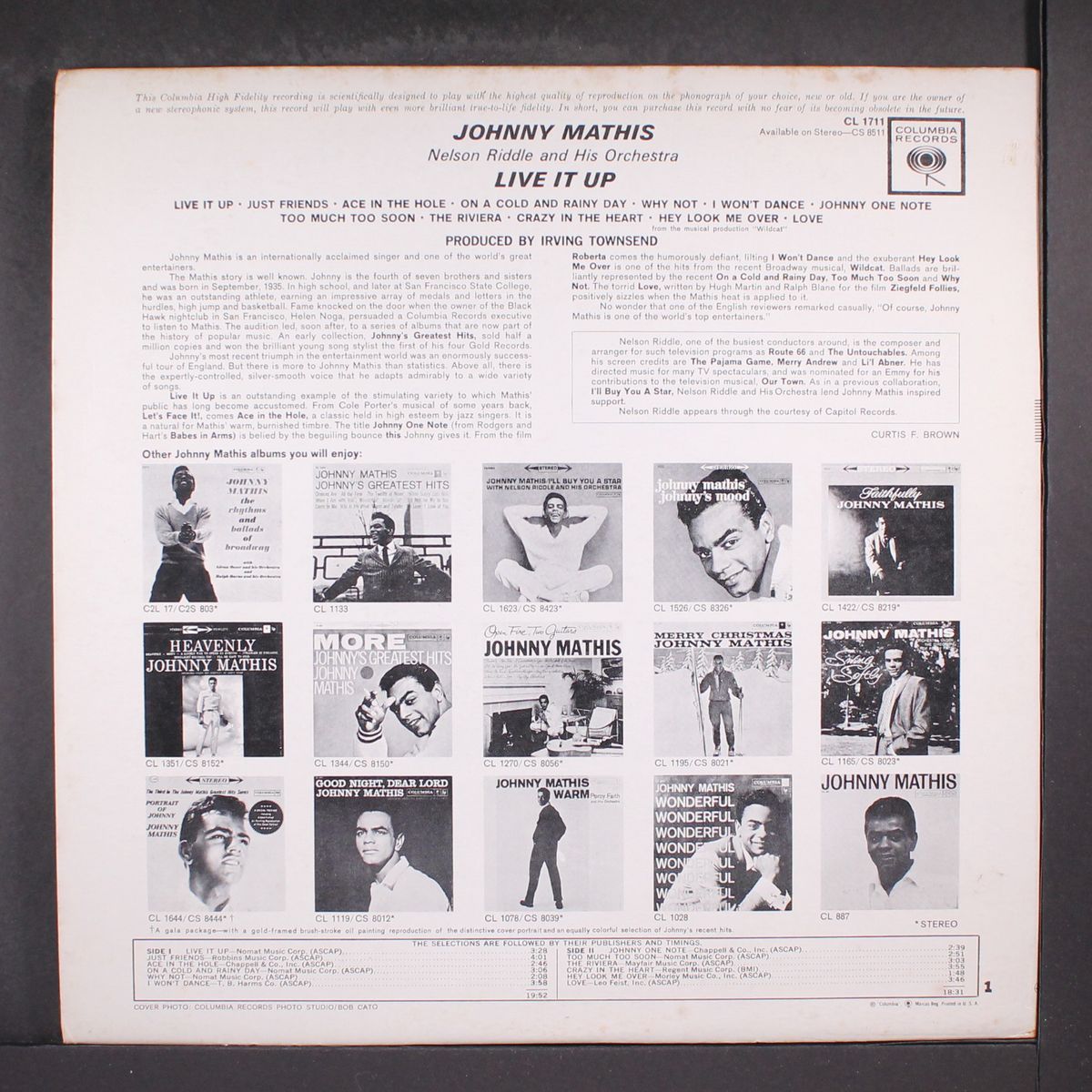 live it up! by JOHNNY MATHIS
