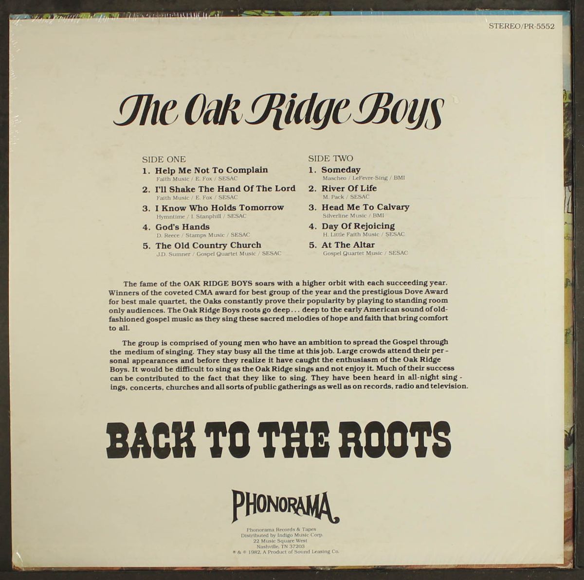 back to the roots by OAK RIDGE BOYS