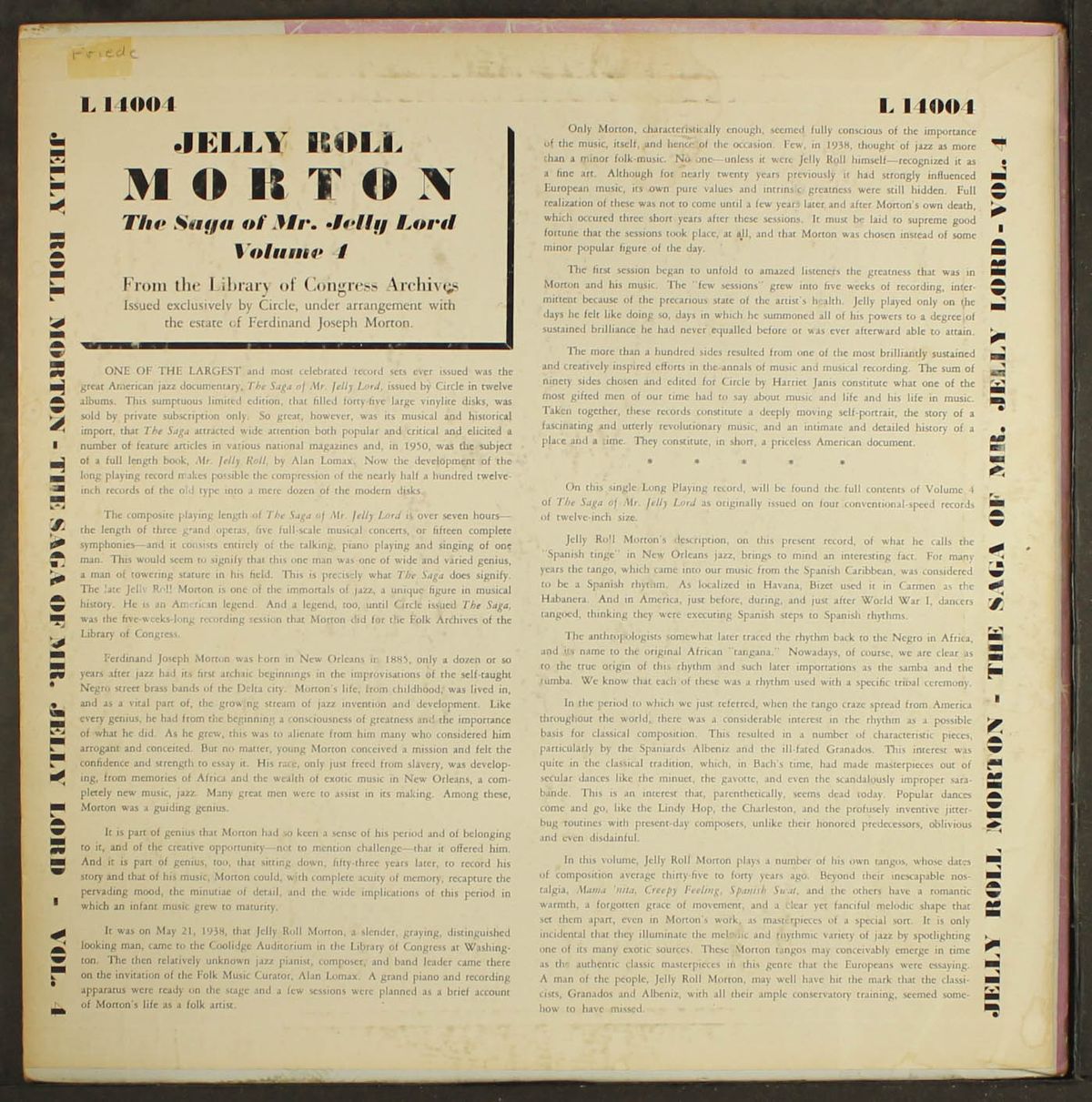 the spanish tinge, vol. 4 by JELLY ROLL MORTON