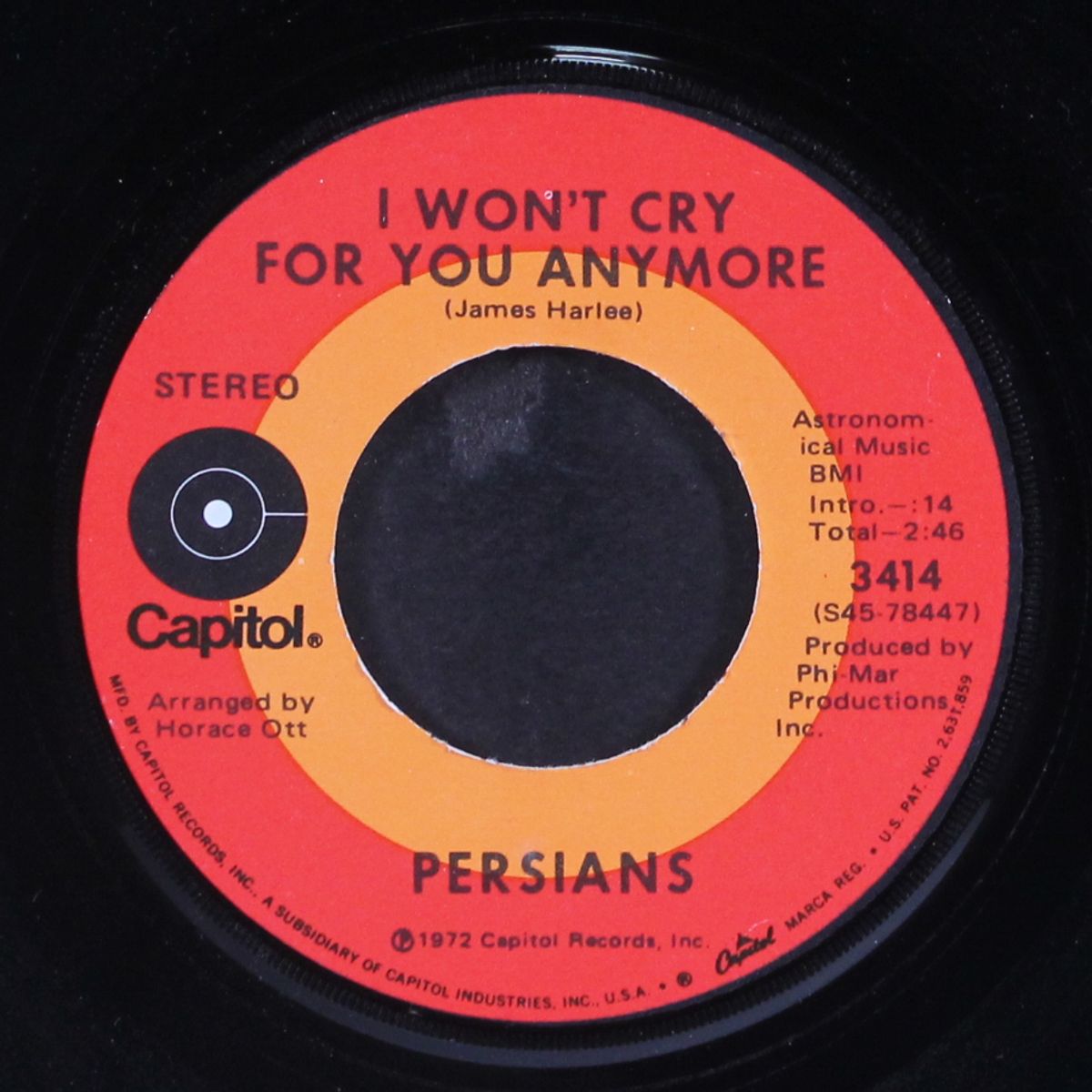i won't cry for you anymore / give me a little time by PERSIANS