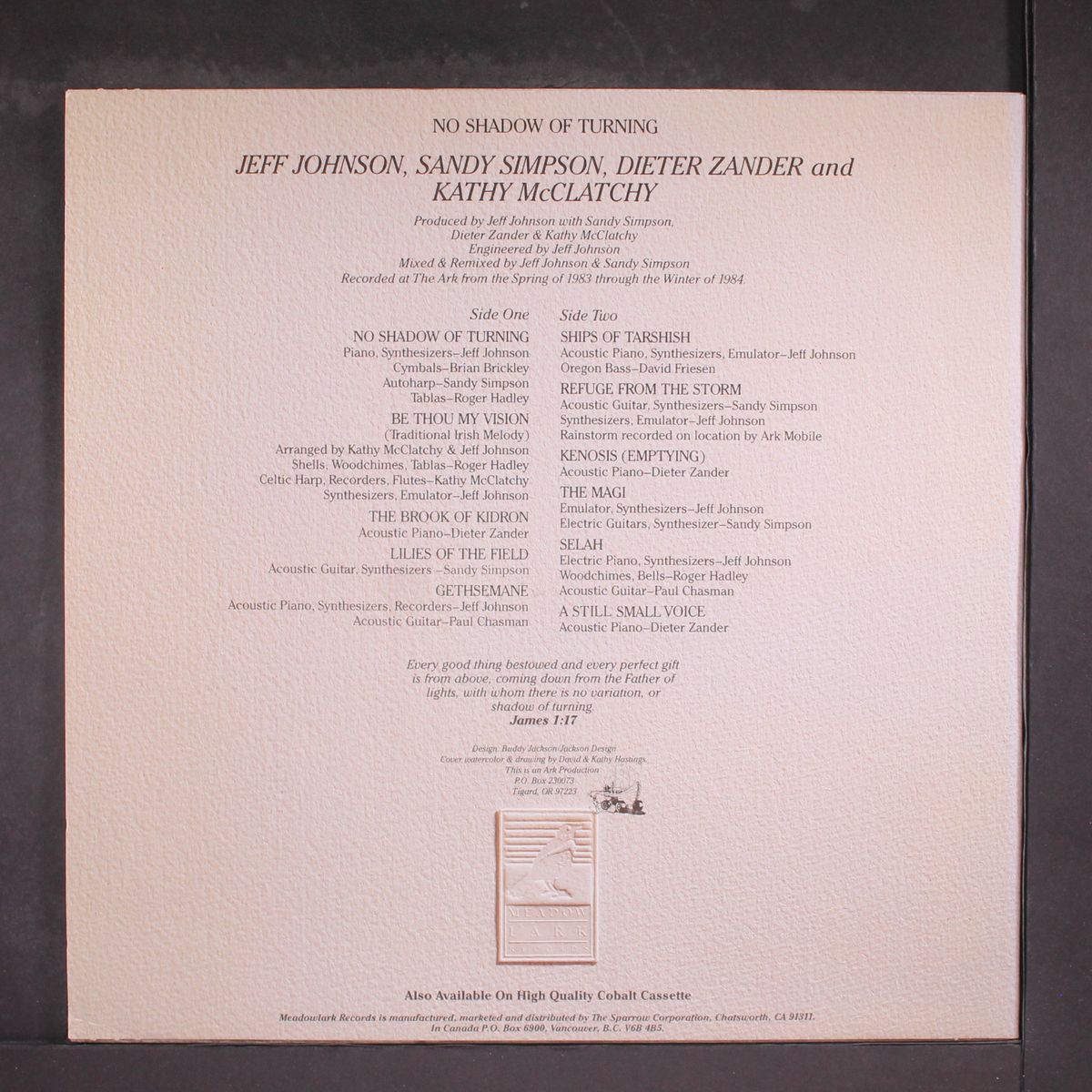 no shadow of turning by JEFF JOHNSON, SANDY SIMPSON, DIETER ZANDER, KATHY MCCLATCHY