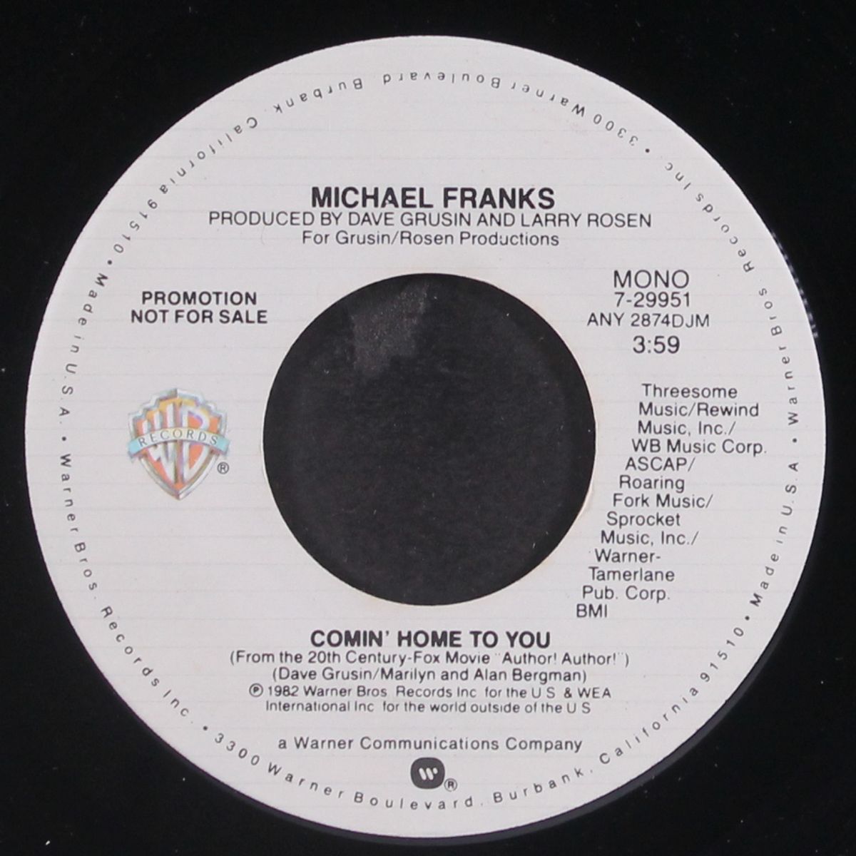 comin' home to you / mono by MICHAEL FRANKS