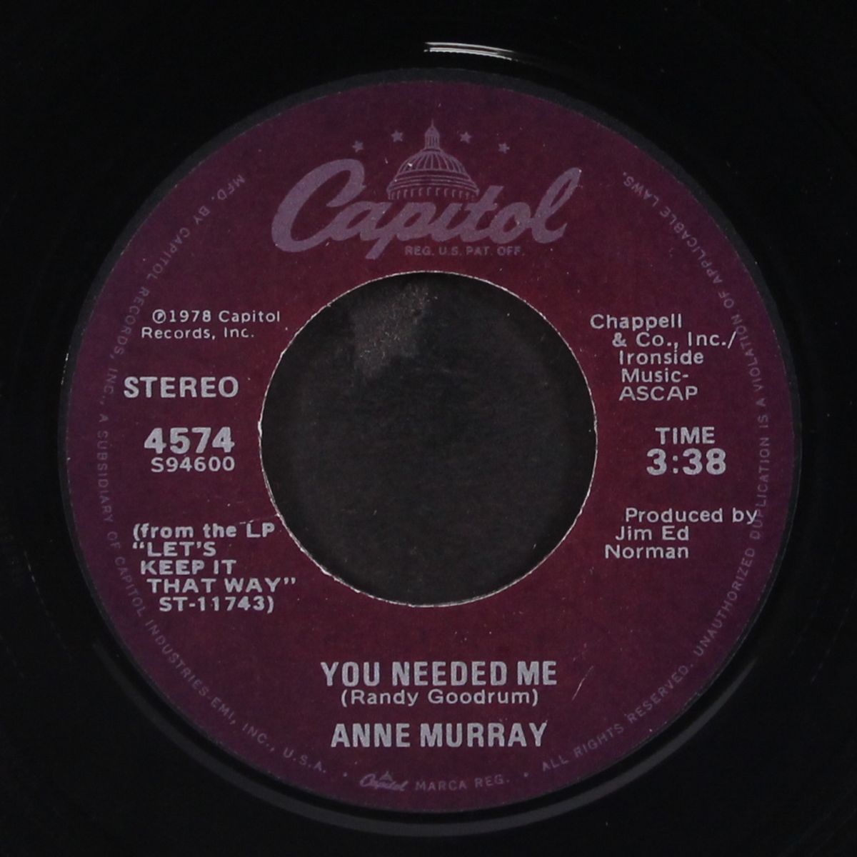 you needed me / i still wish the very best for you by ANNE MURRAY