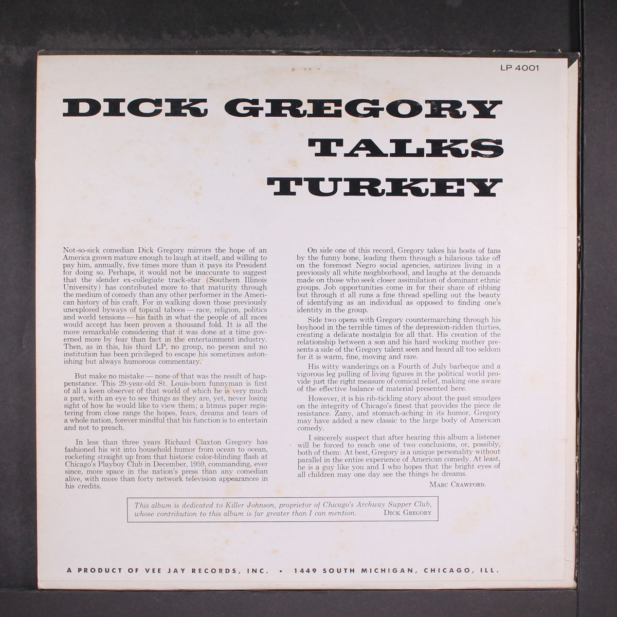 talks turkey by DICK GREGORY