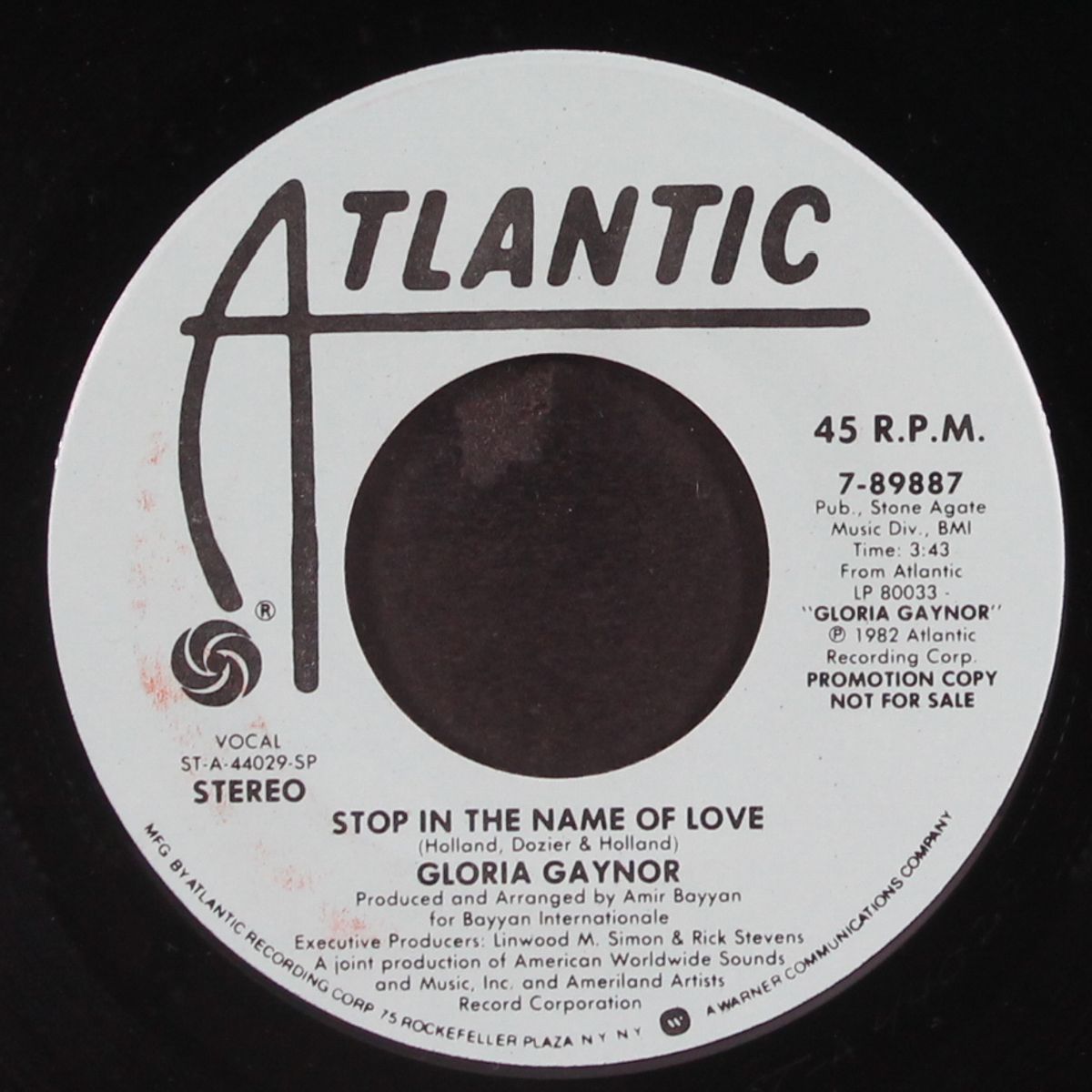 stop in the name of love / same by GLORIA GAYNOR