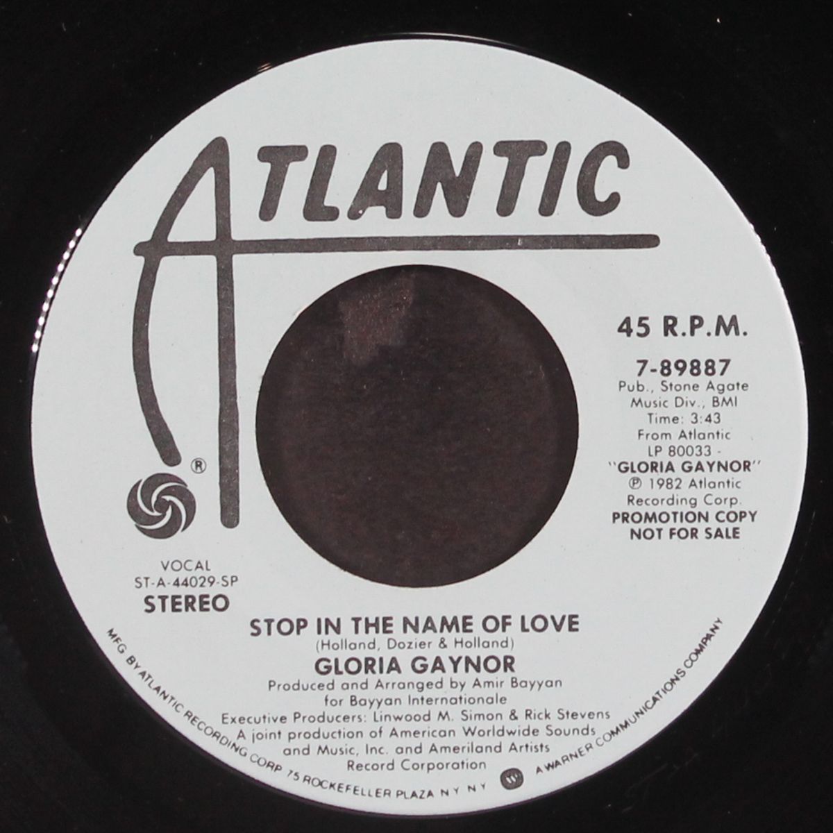 stop in the name of love / same by GLORIA GAYNOR