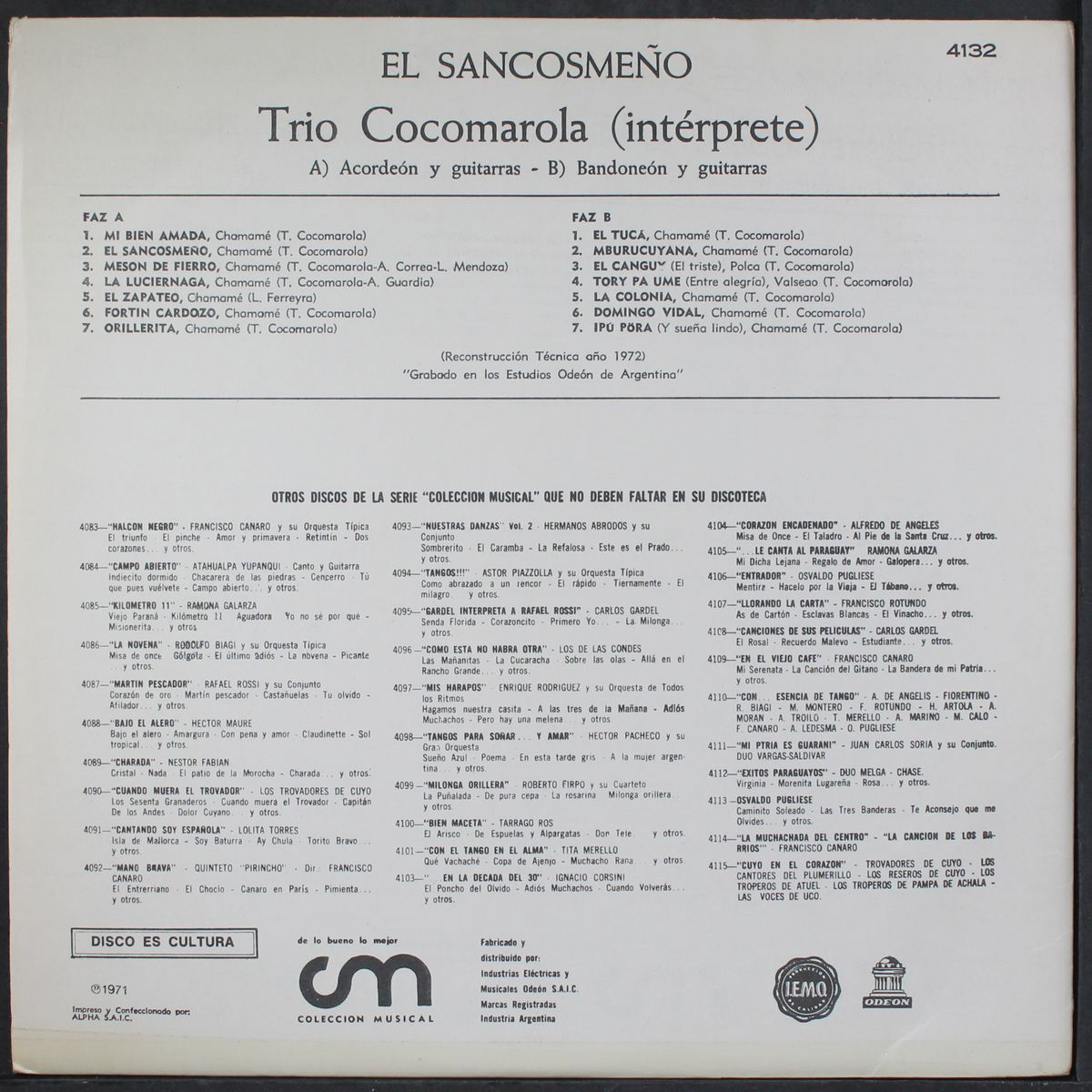el sancosmeno by TRIO COCOMAROLA