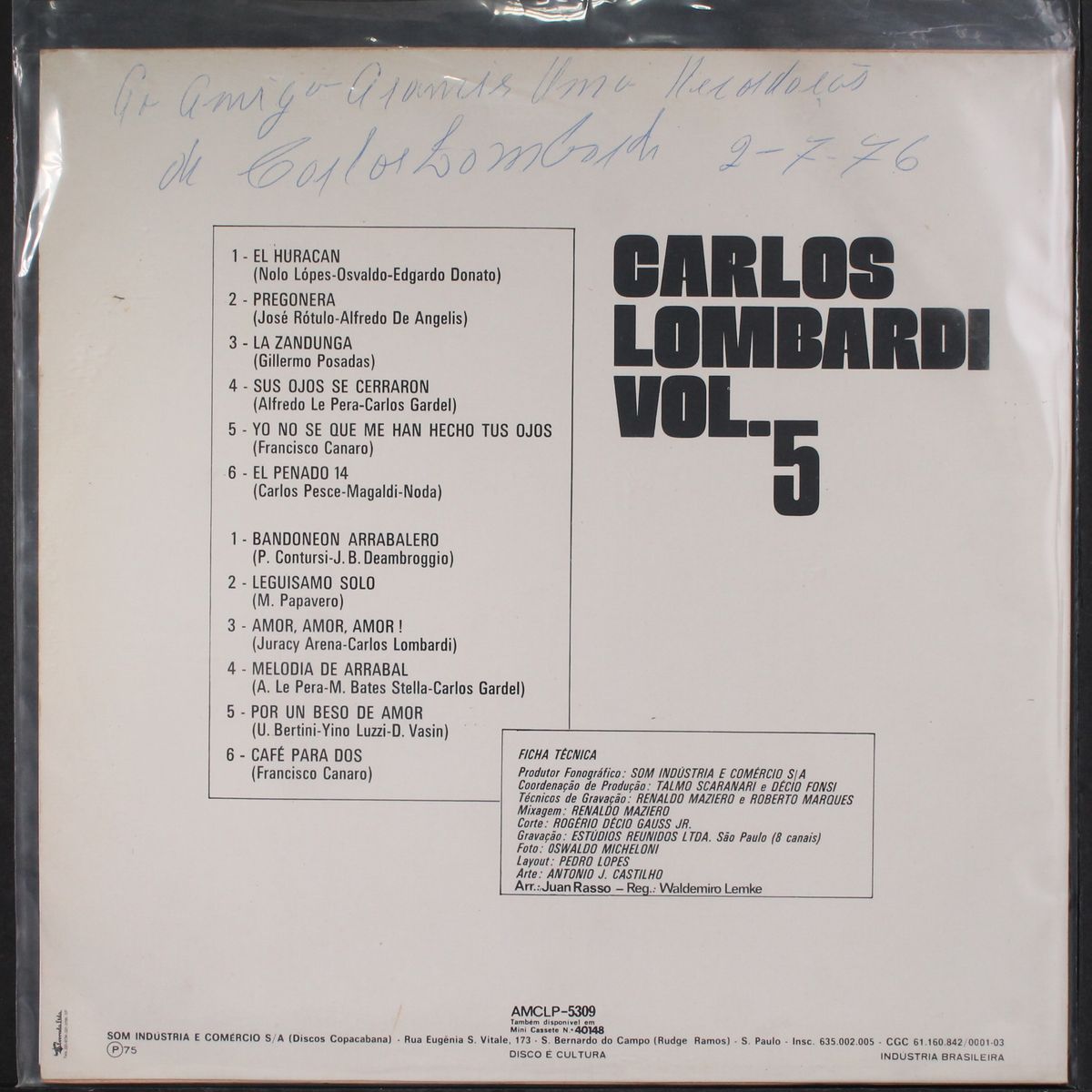 carlos lombardi, vol. 5 by CARLOS LOMBARDI