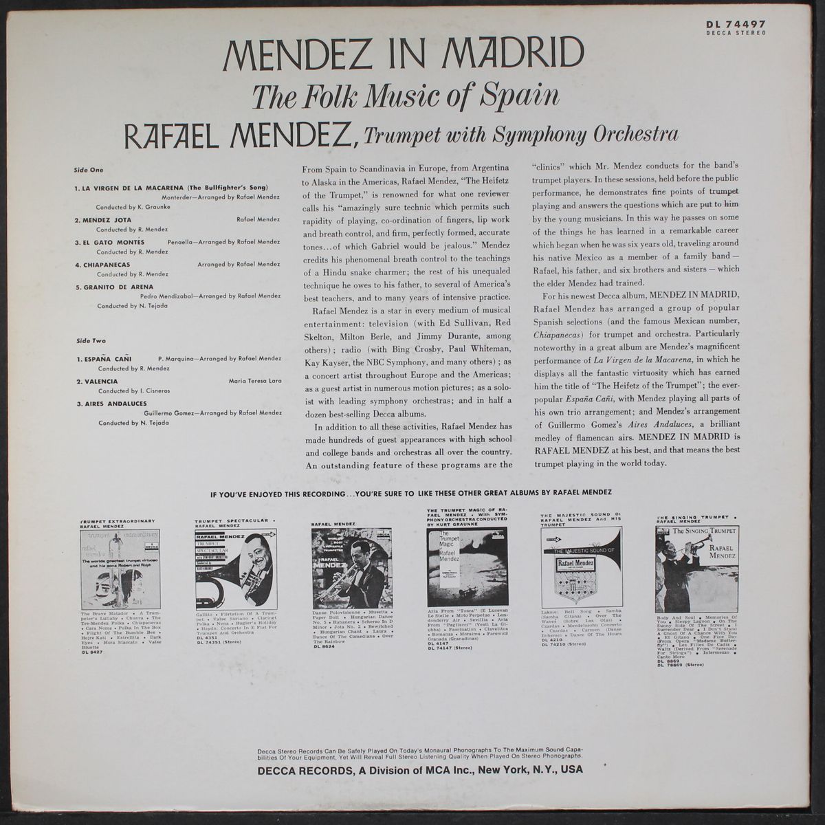 the folk music of spain by RAFAEL MENDEZ