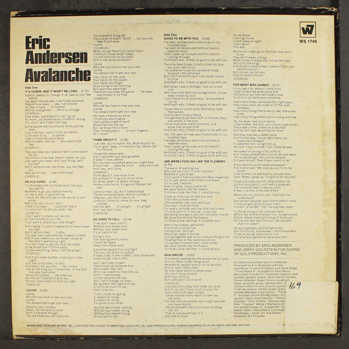 avalanche by ERIC ANDERSEN