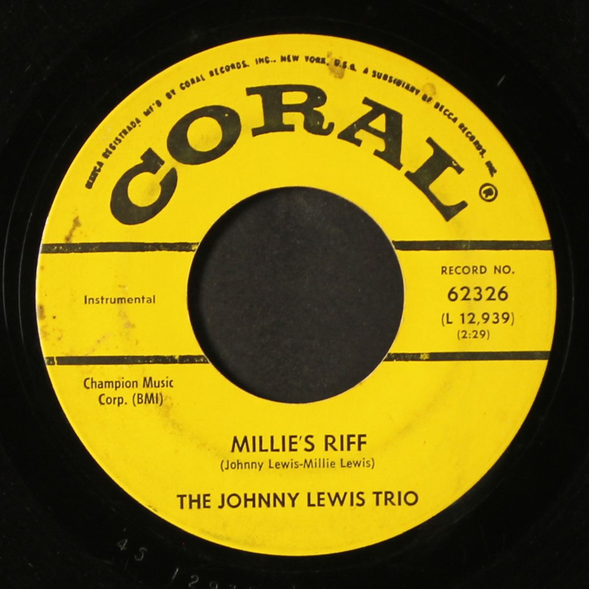 the grind / millie's riff by JOHNNY LEWIS TRIO