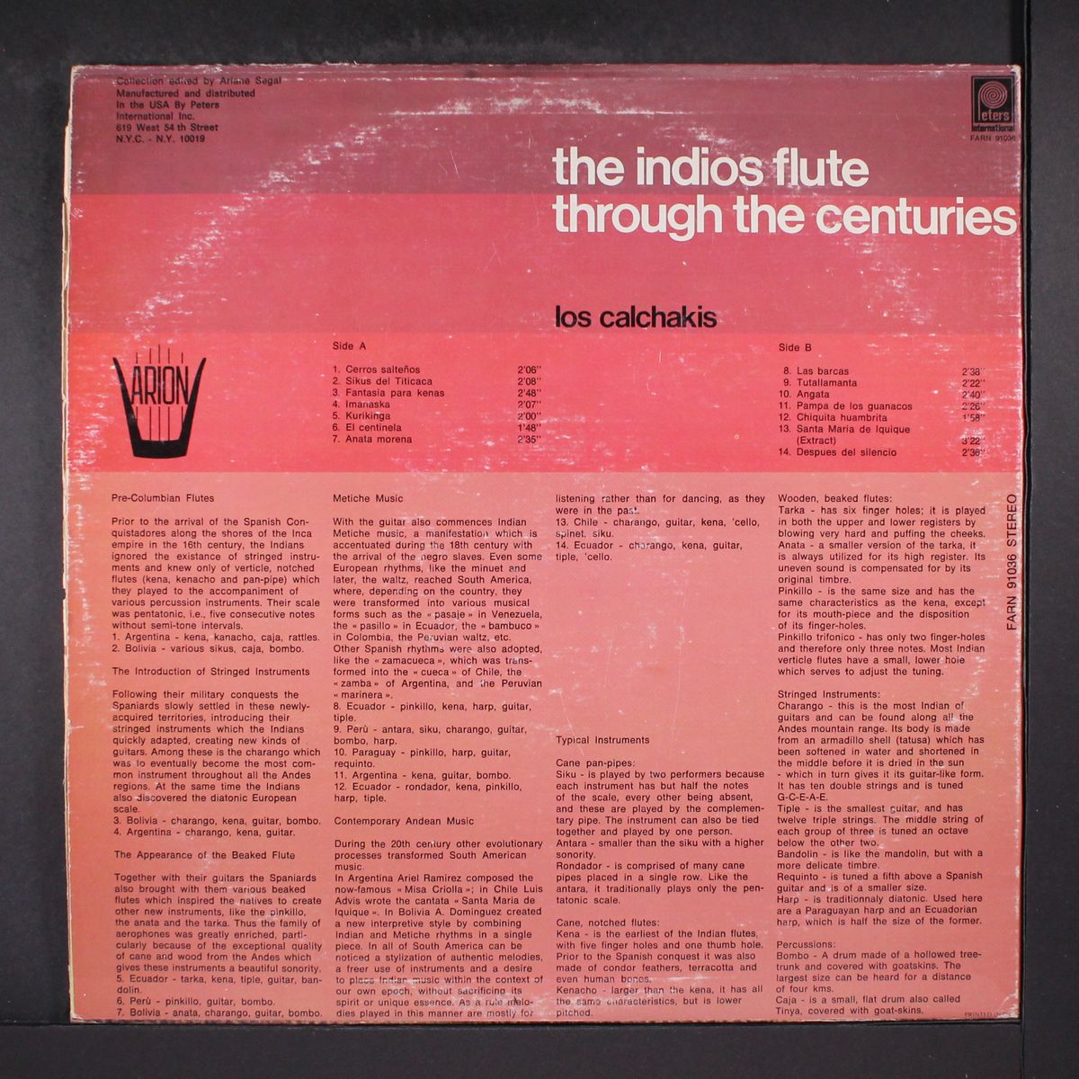 the indios flute through the centuries by LOS CALCHAKIS