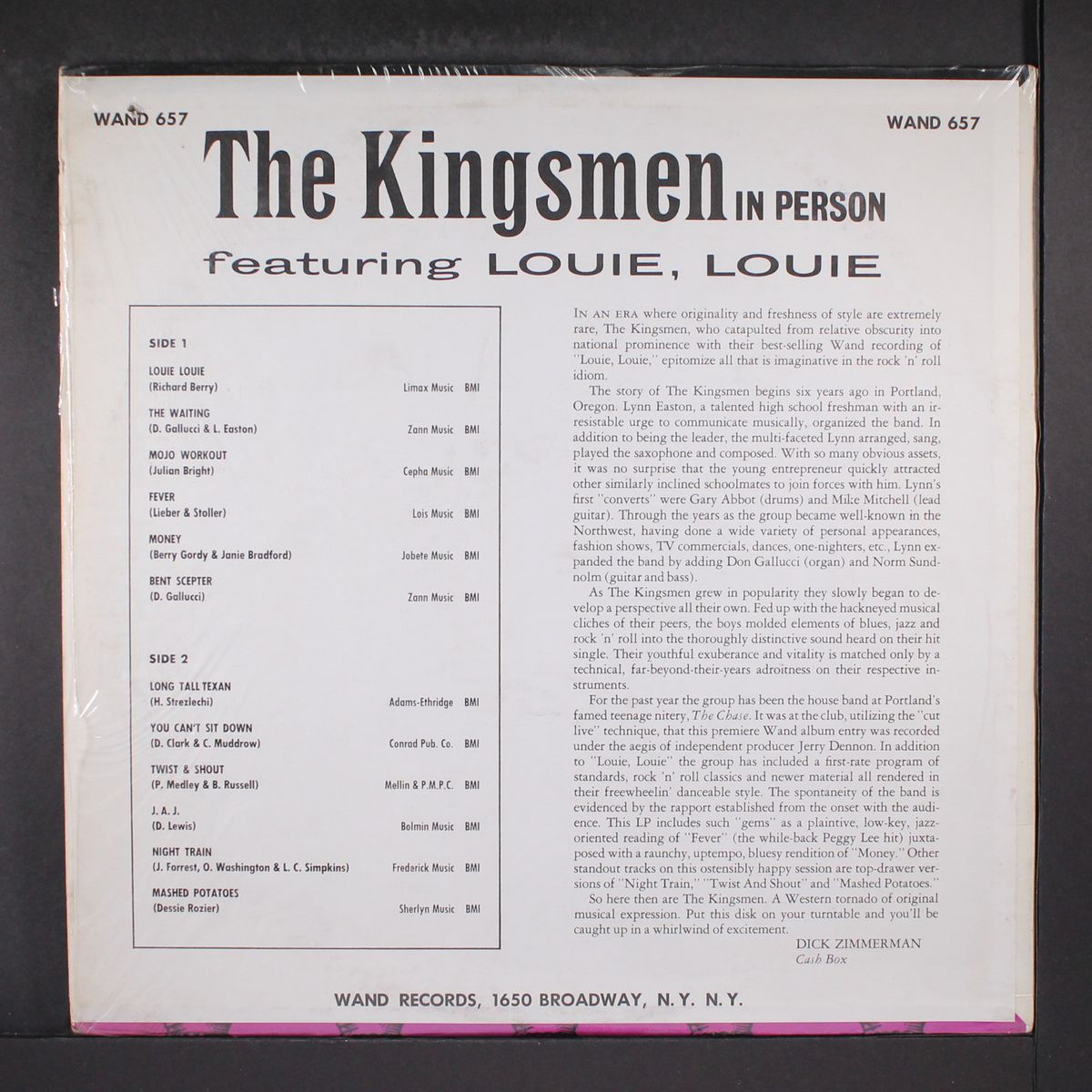 in person featuring louie louie by KINGSMEN