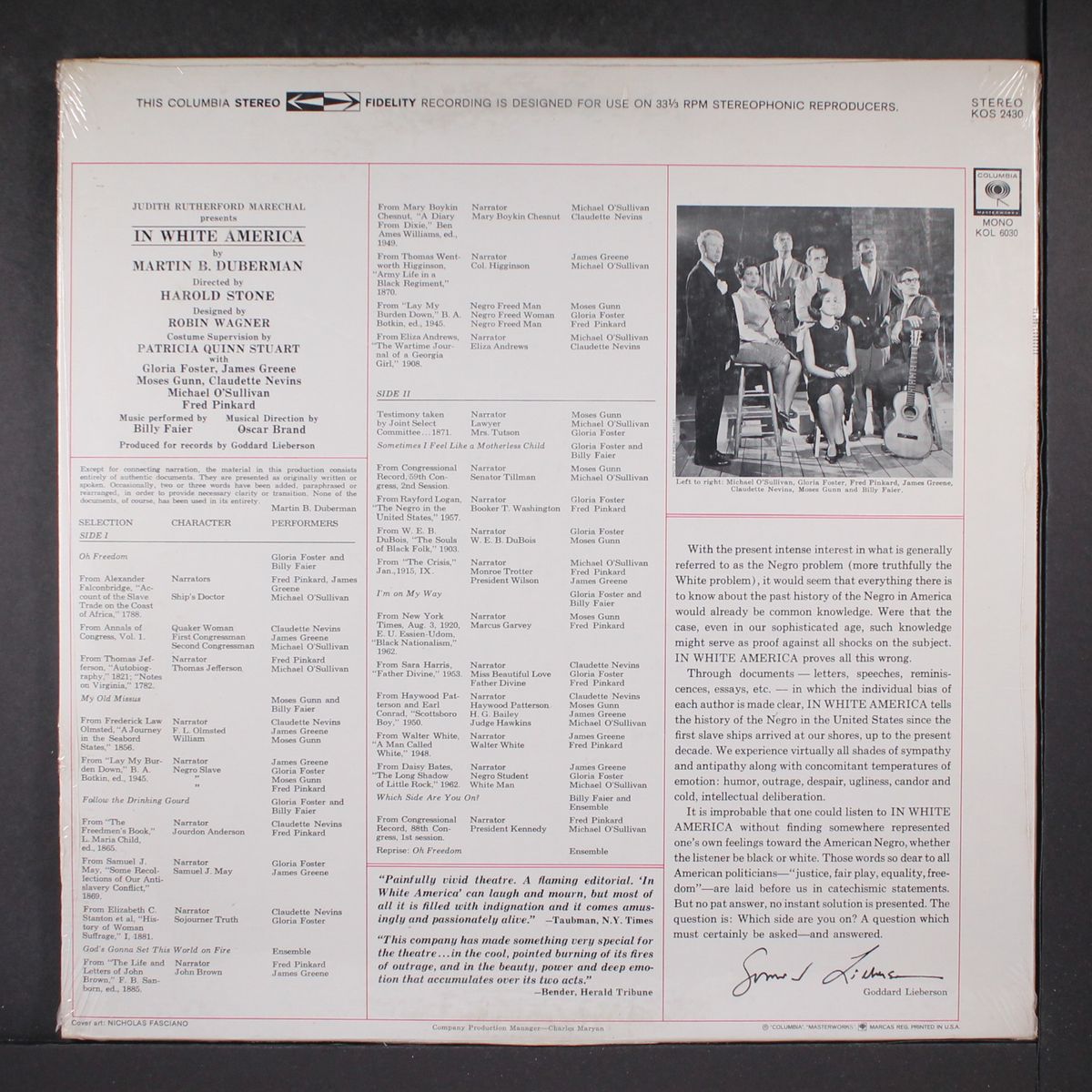 in white america by ORIGINAL CAST