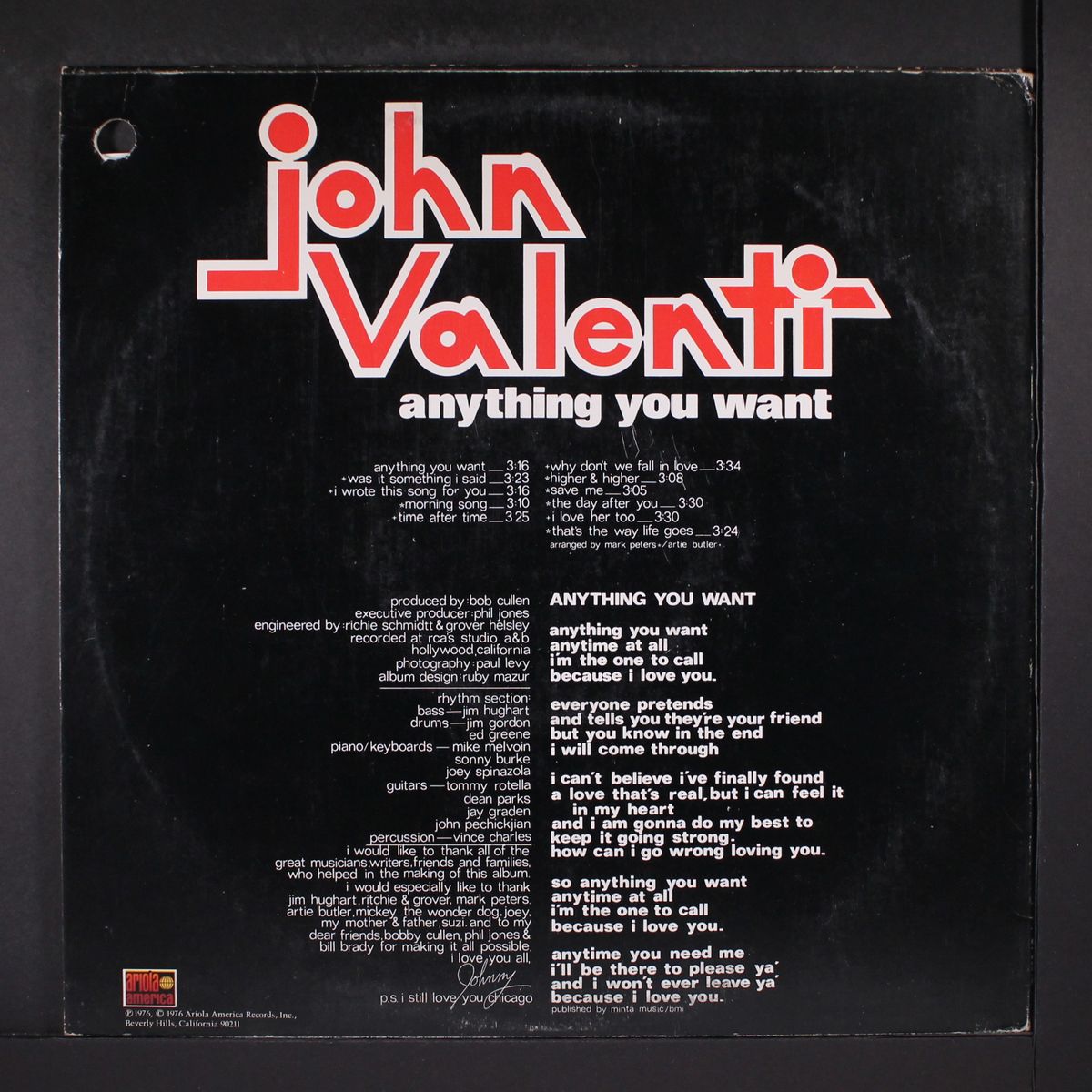 anything you want by JOHN VALENTI