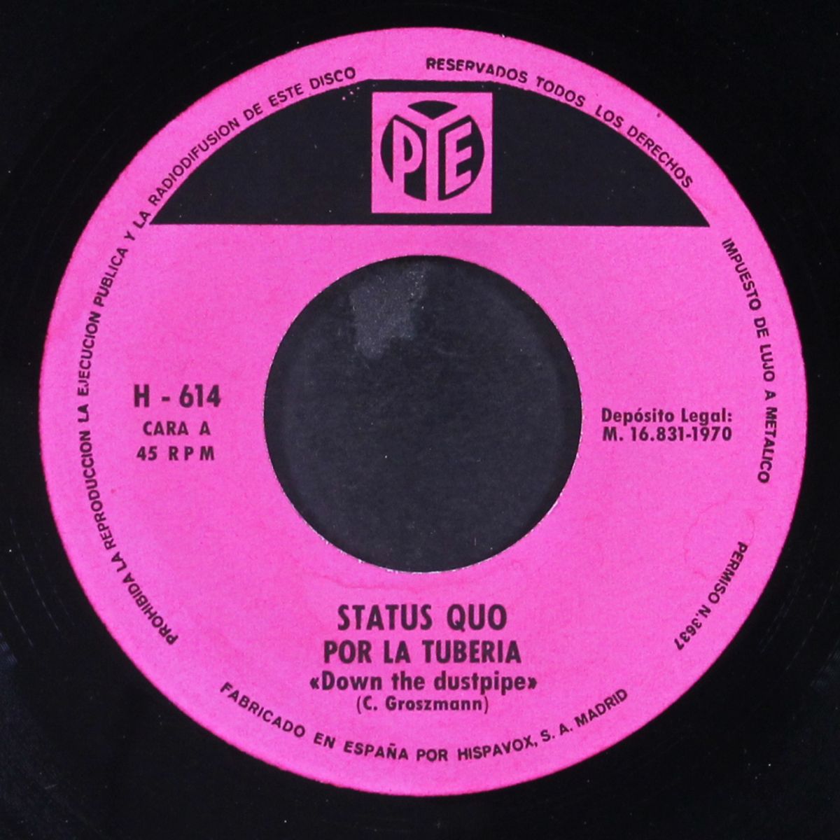 down the dustpipe / face without a soul by STATUS QUO