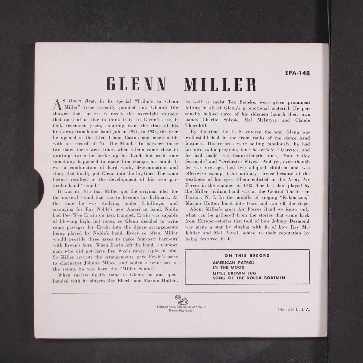 an album of outstanding arrangements by GLENN MILLER