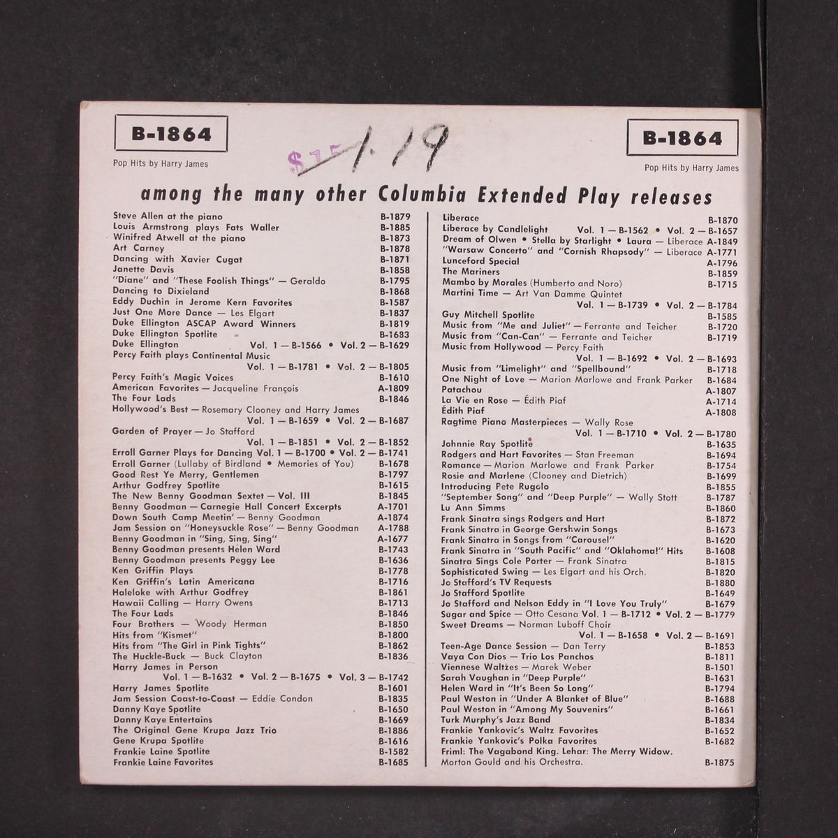 pop hits by HARRY JAMES