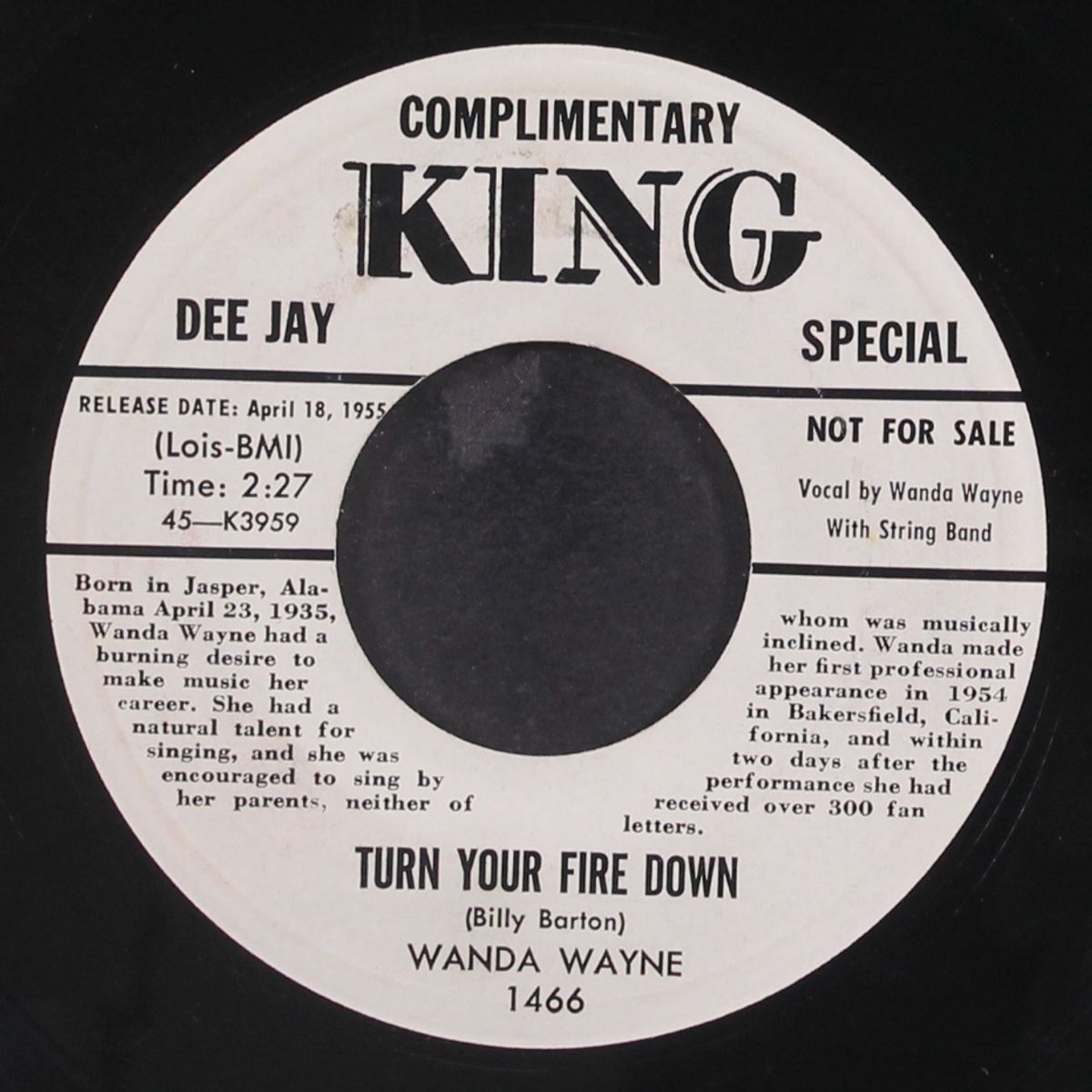 turn your fire down / catch your lover by WANDA WAYNE