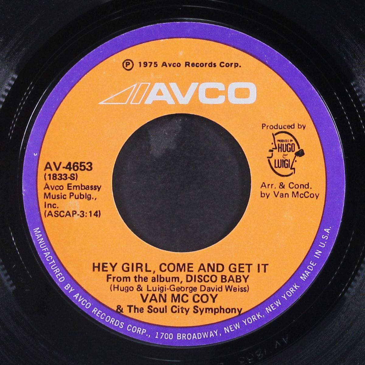 the hustle / hey girl, come & get it by VAN MCCOY