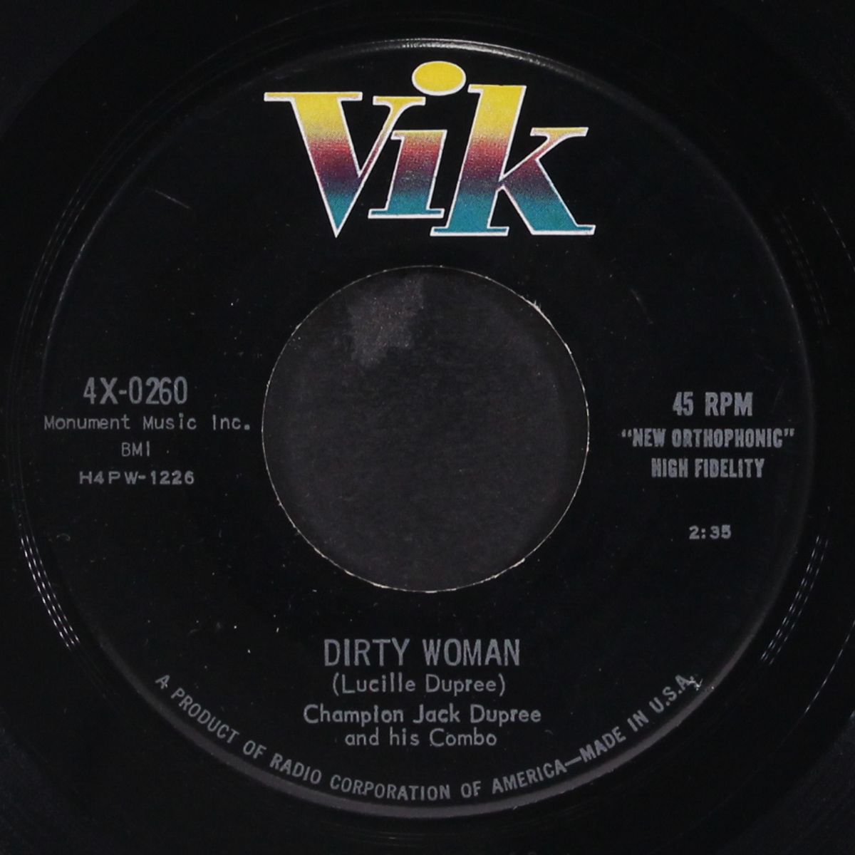 dirty woman / just like a woman by CHAMPION JACK DUPREE
