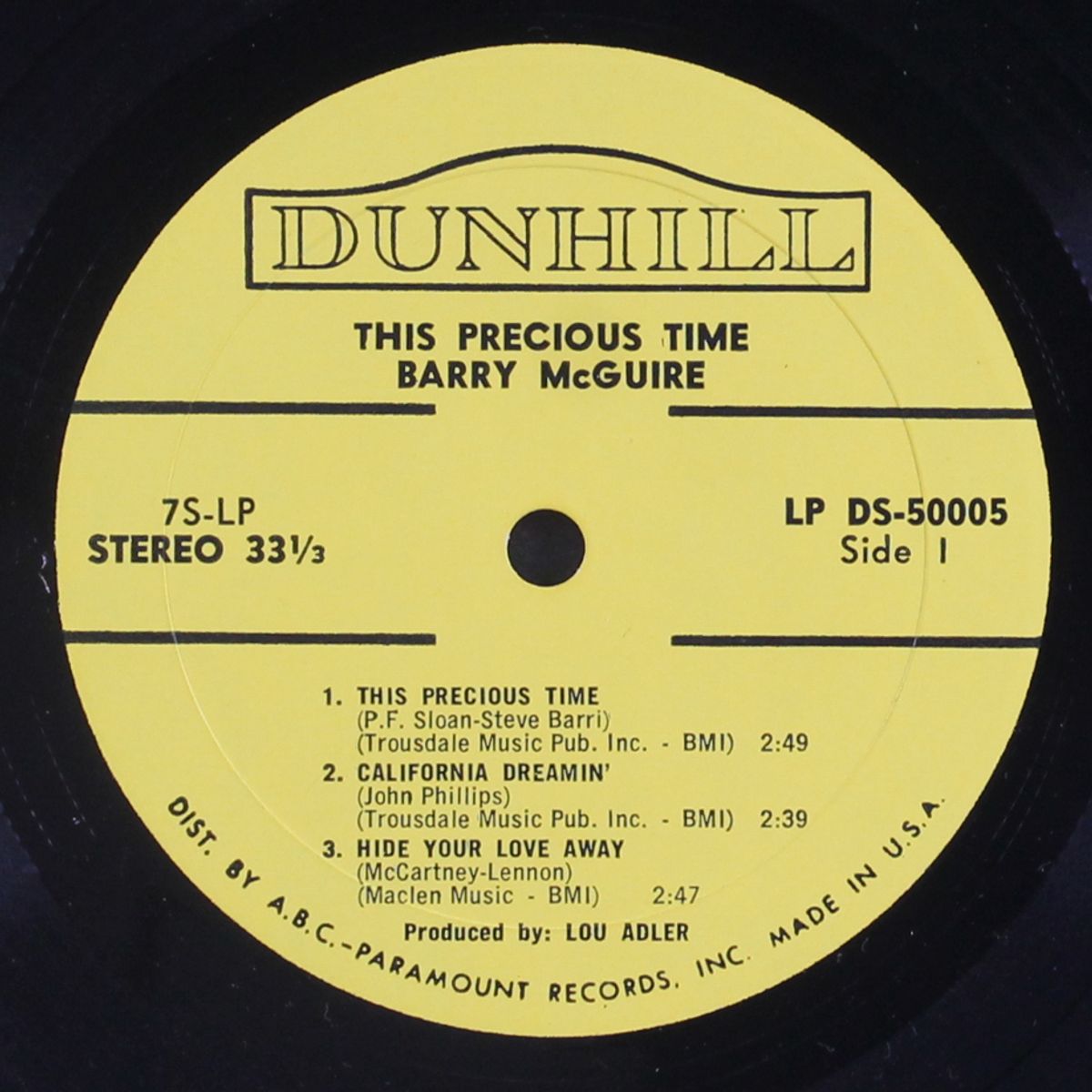 this precious time by BARRY MCGUIRE