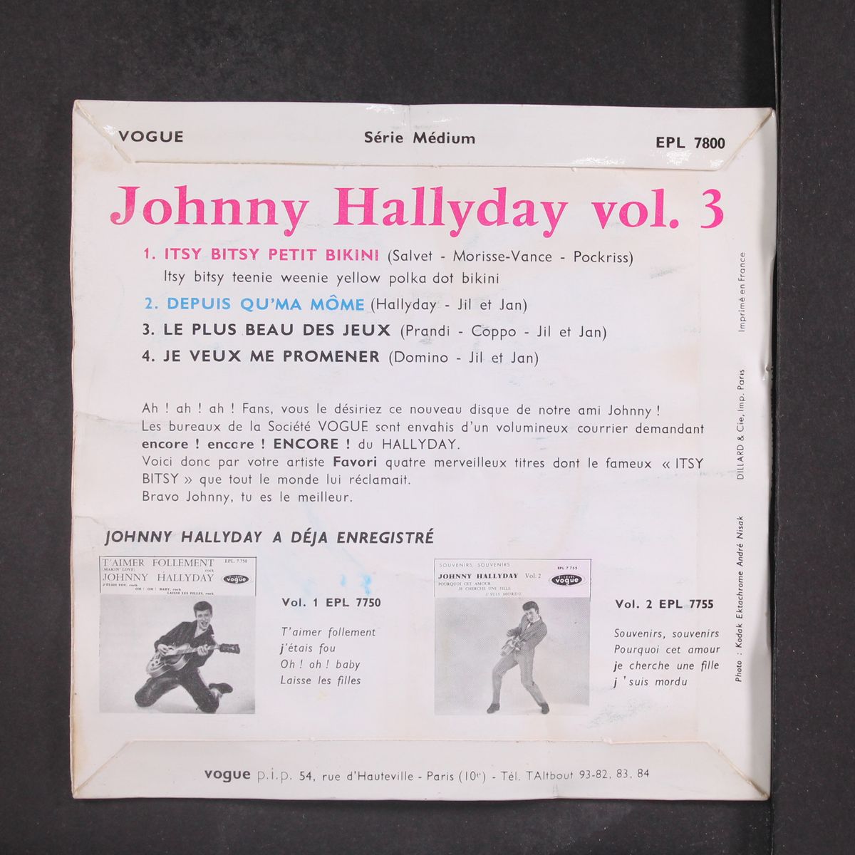 itsy bitsy petit bikini, vol. 3 by JOHNNY HALLYDAY