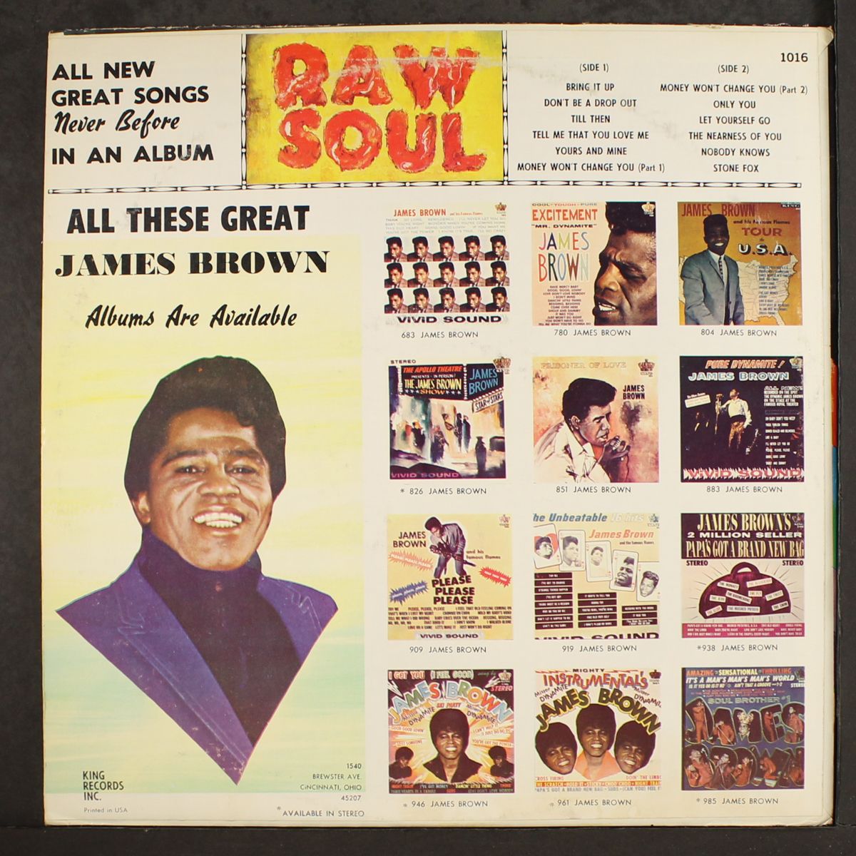 sings raw soul by JAMES BROWN