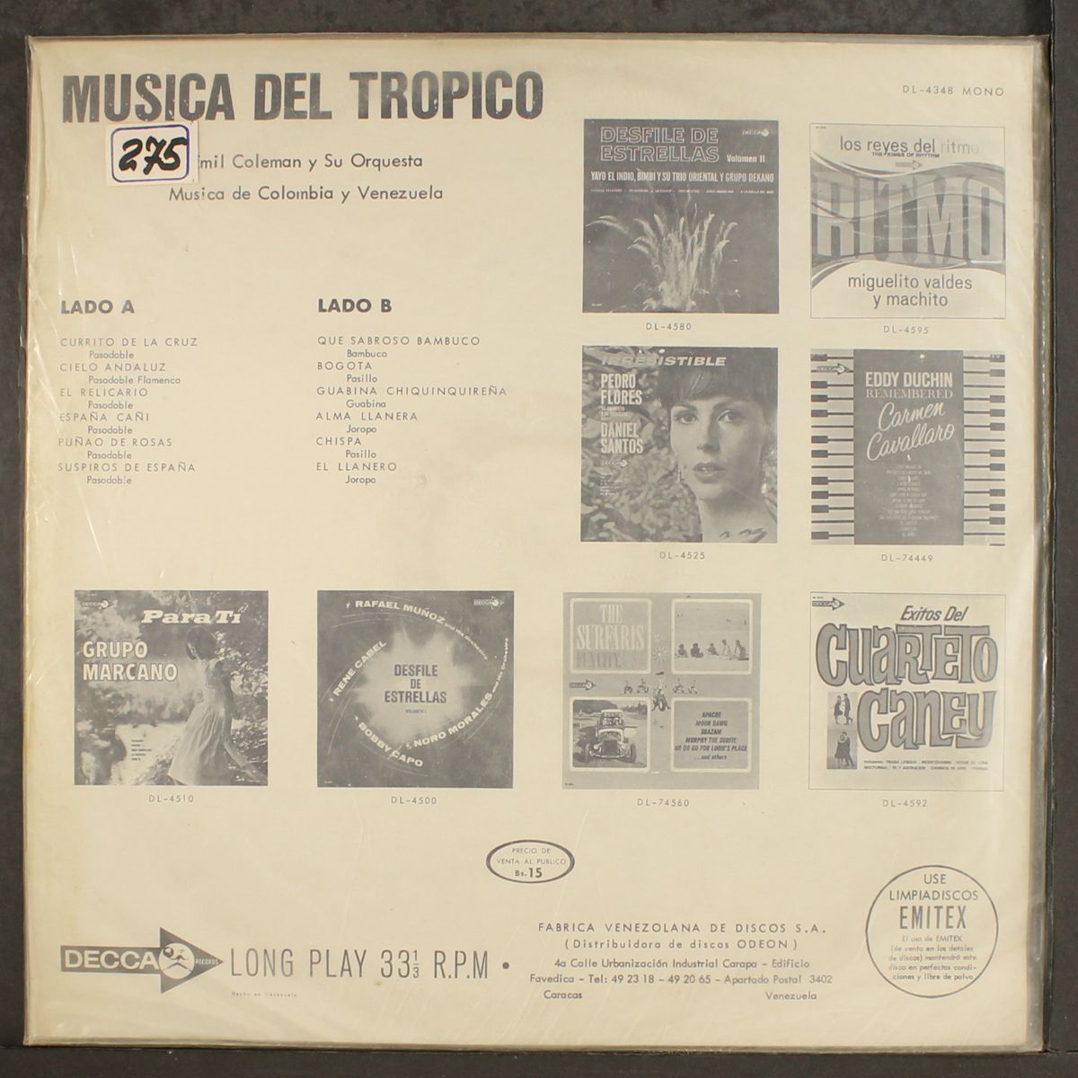 musica del tropico by EMIL COLEMAN