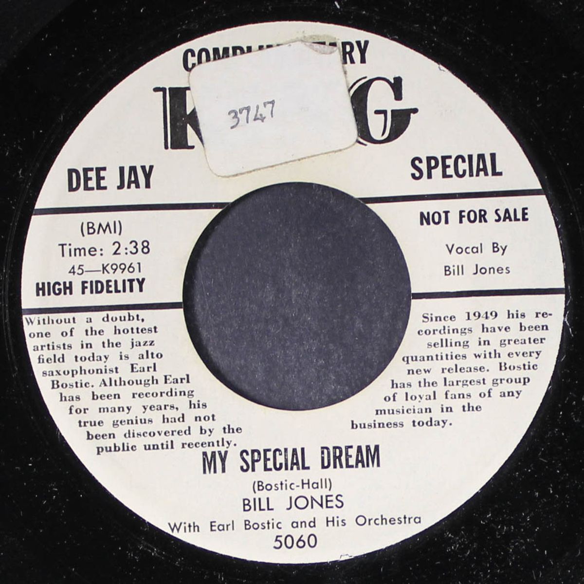 my special dream / here goes a fool by BILL JONES