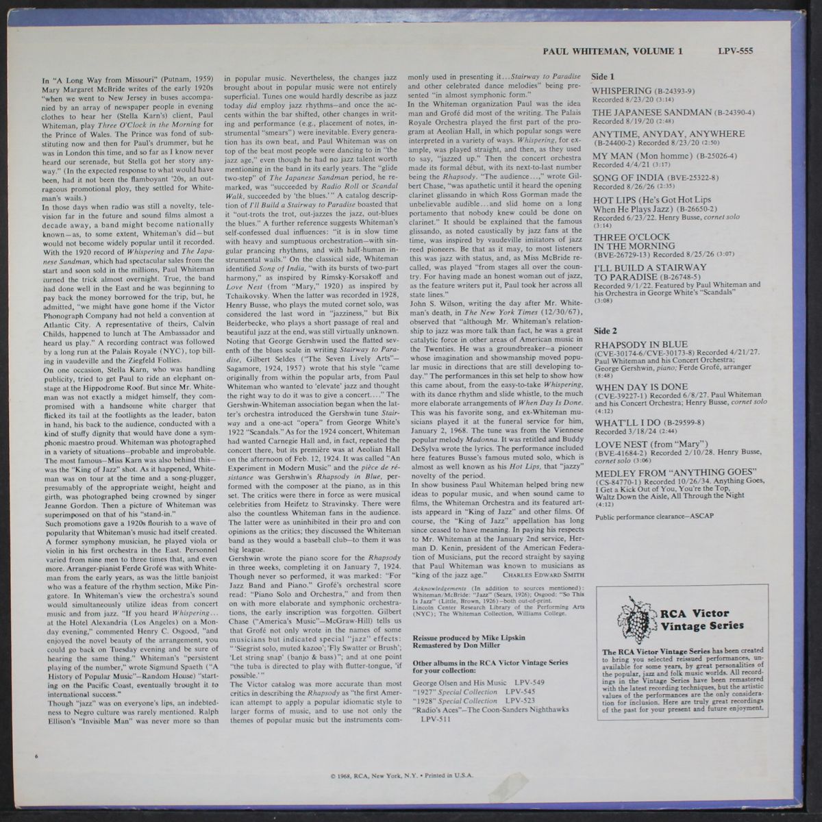 volume 1 by PAUL WHITEMAN