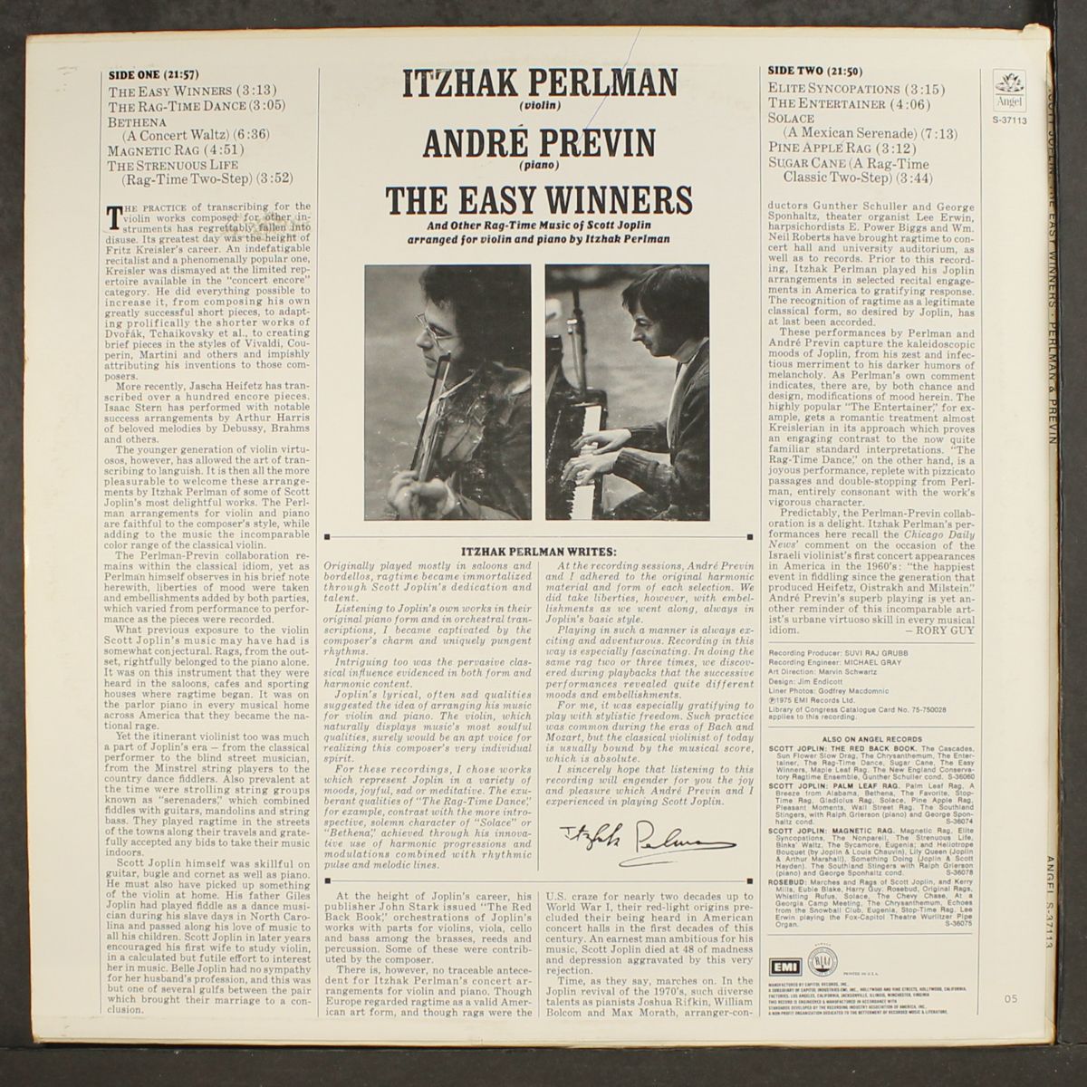 the easy winners by ITZHAK PERLMAN & ANDRE PREVIN