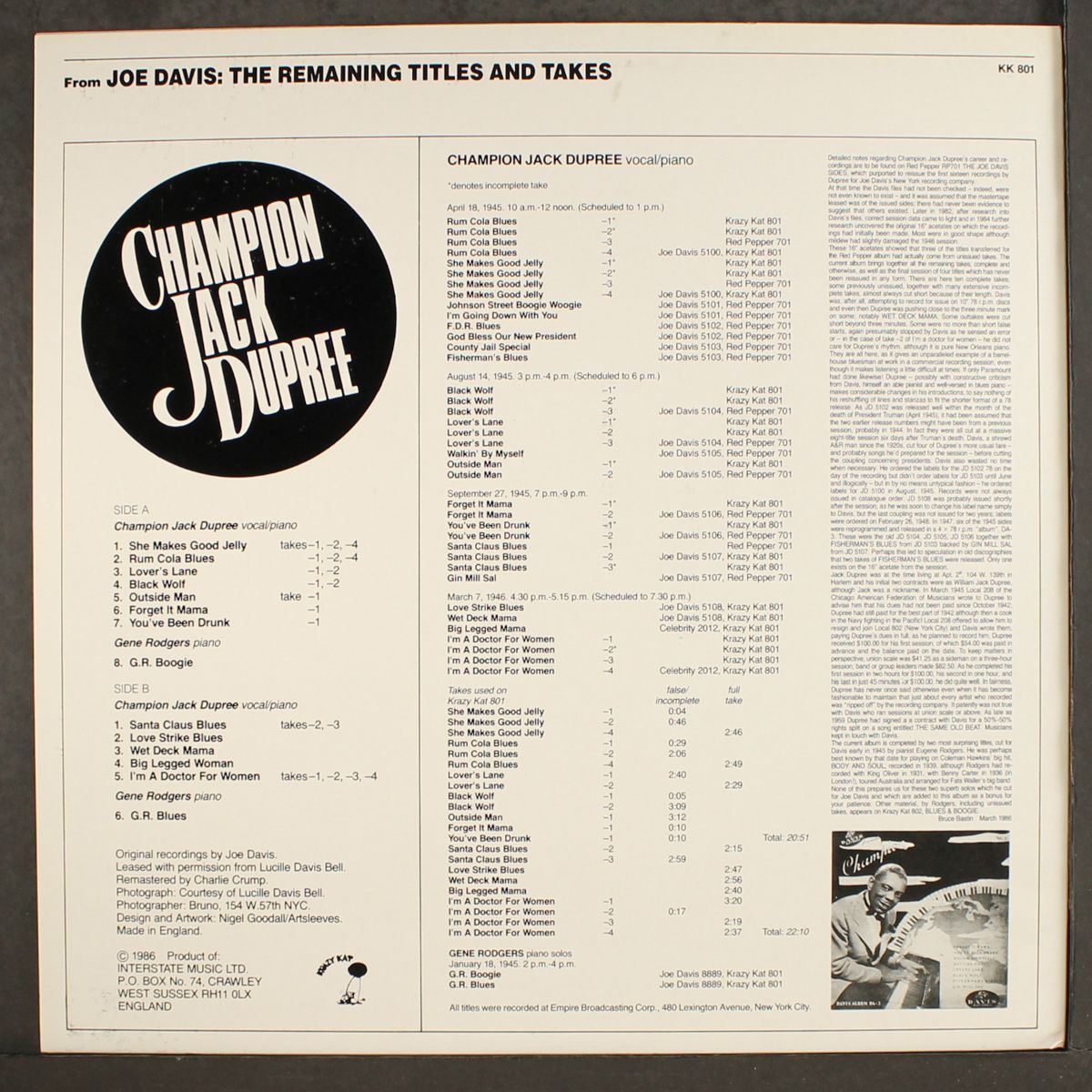 1945-46 by CHAMPION JACK DUPREE