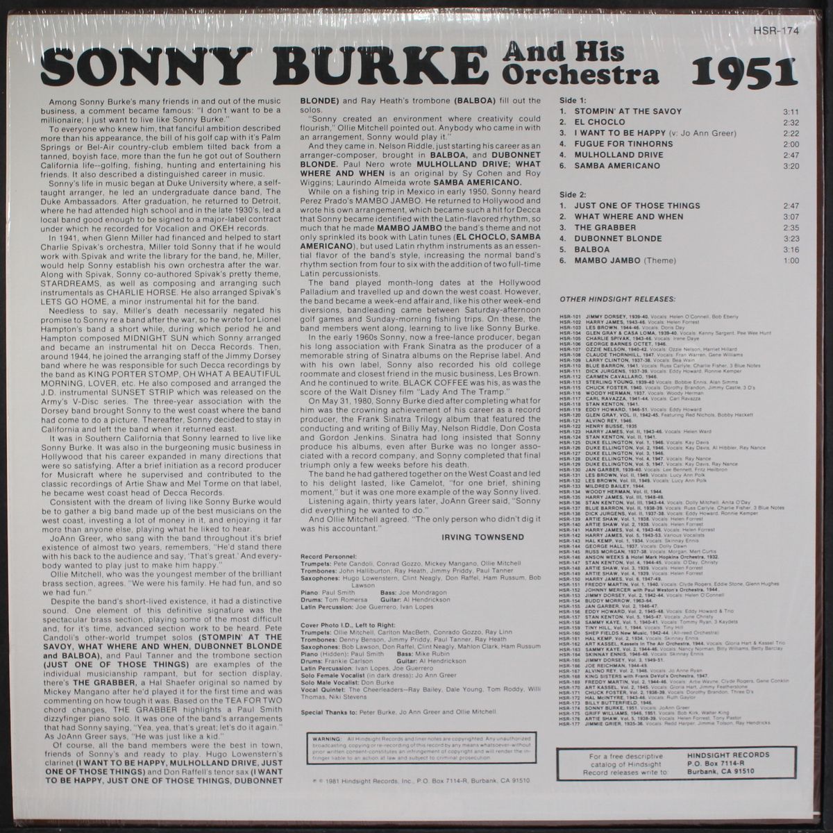 the uncollected, 1951 by SONNY BURKE