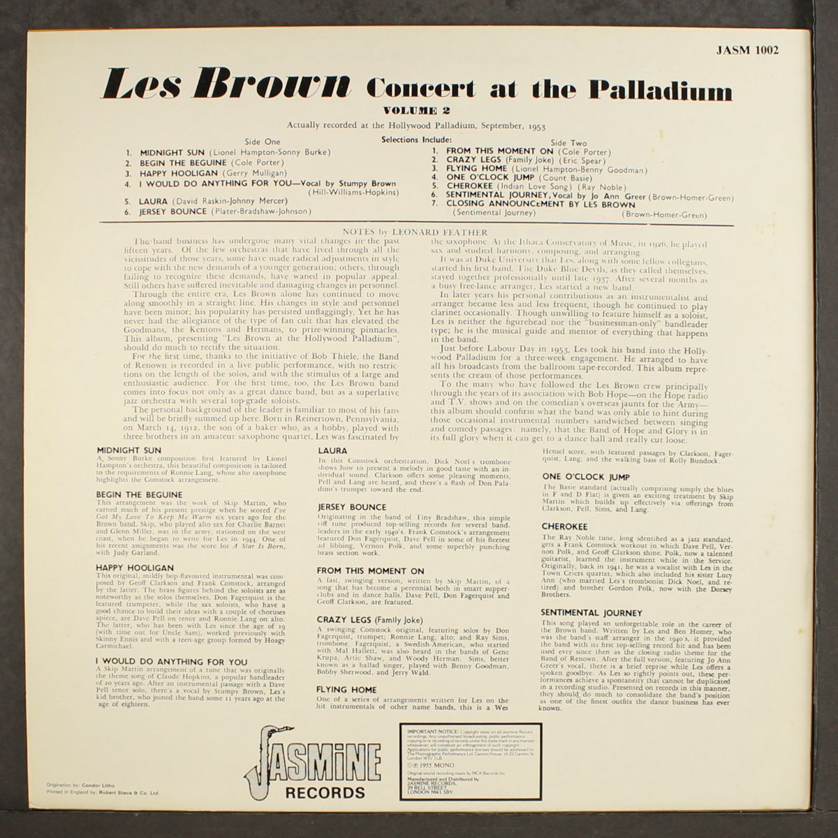 concert at the hollywood palladium, vol. 2 by LES BROWN